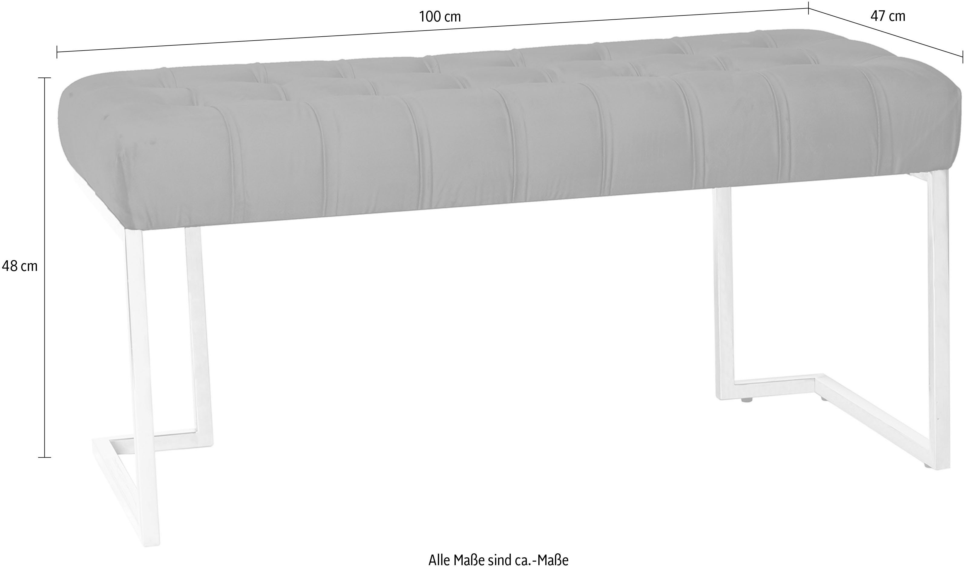 Kayoom Zitbank Rare 225, elegante uitstraling door goudkleurige frame fluwelen zacht, gestikt, met decoratieve knopen, gezellig, chique kussen (1 stuk)