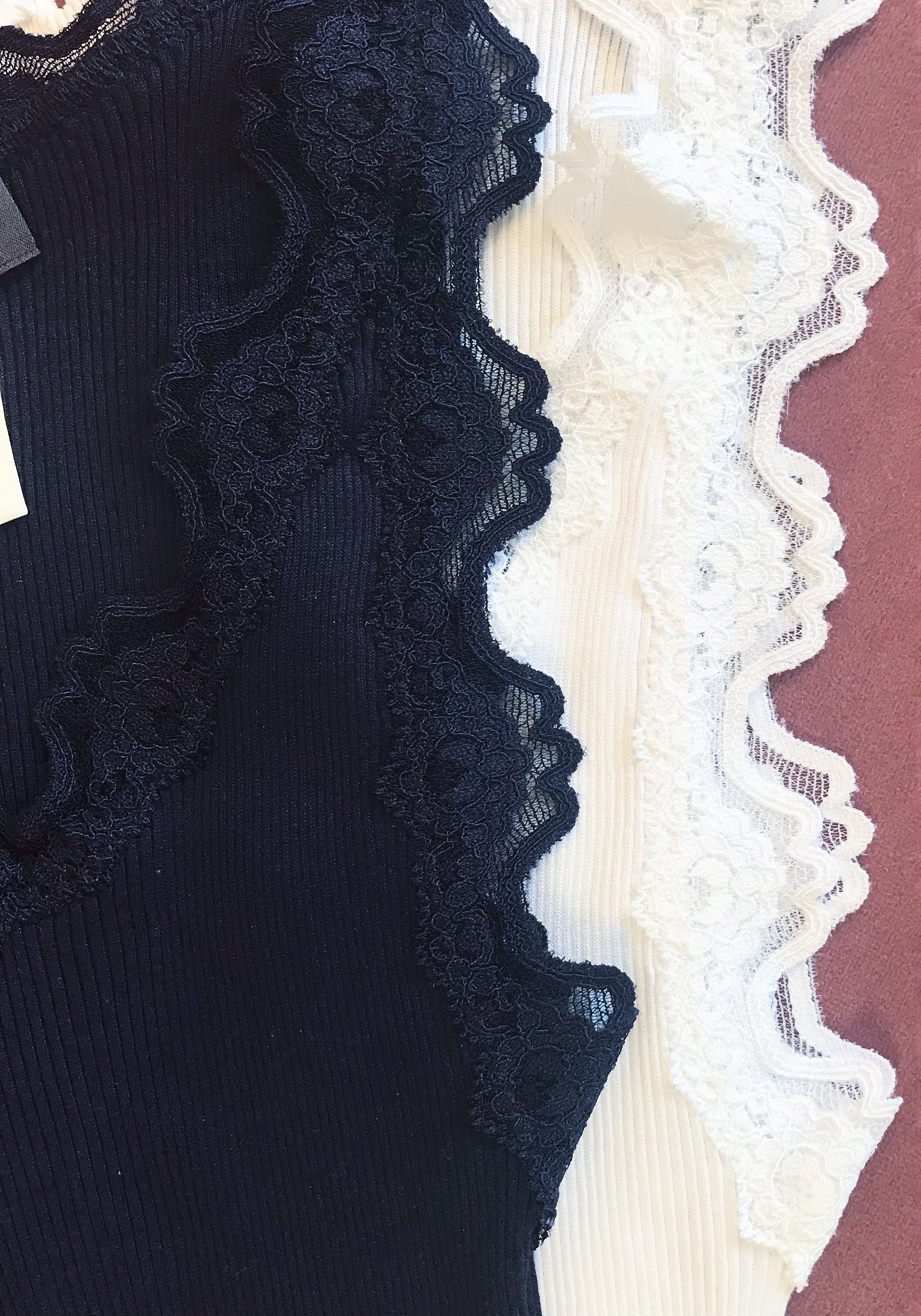 rosemunde Tanktop Babette Silk Top prachtige vintage kantafwerking aan hals en bandjes