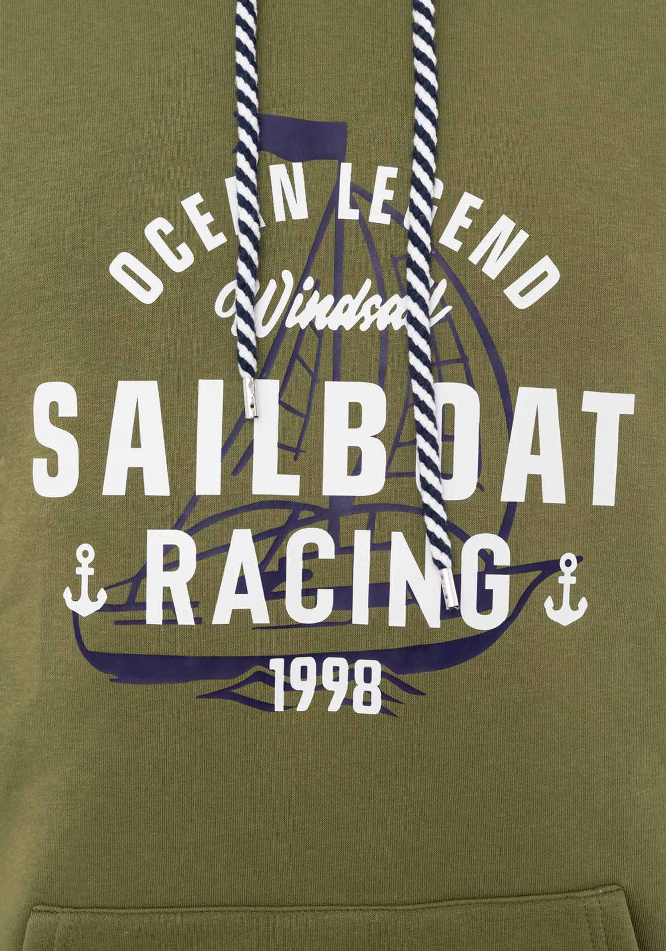 Zwillingsherz Hoodie "Sailboat Racing" met frontzakken en koord