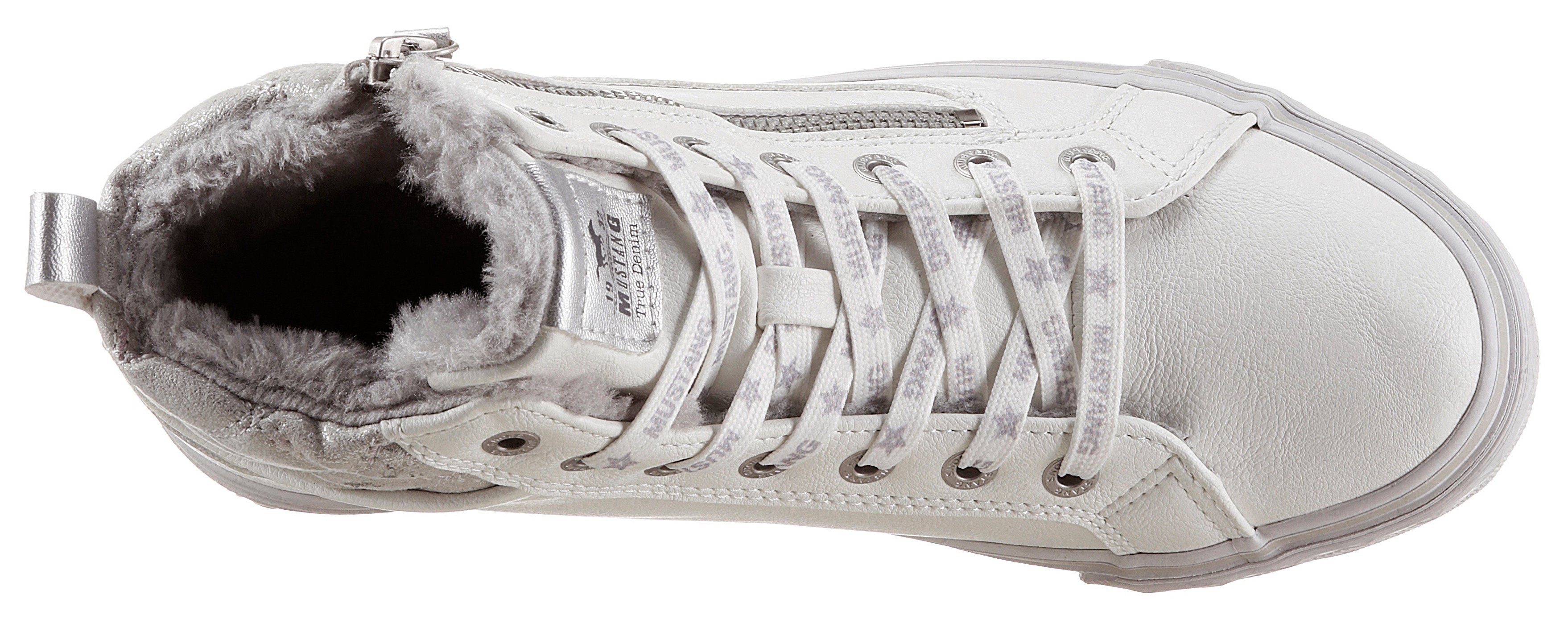 Mustang Shoes Sneakers met gedessineerde kraag van imitatiebont