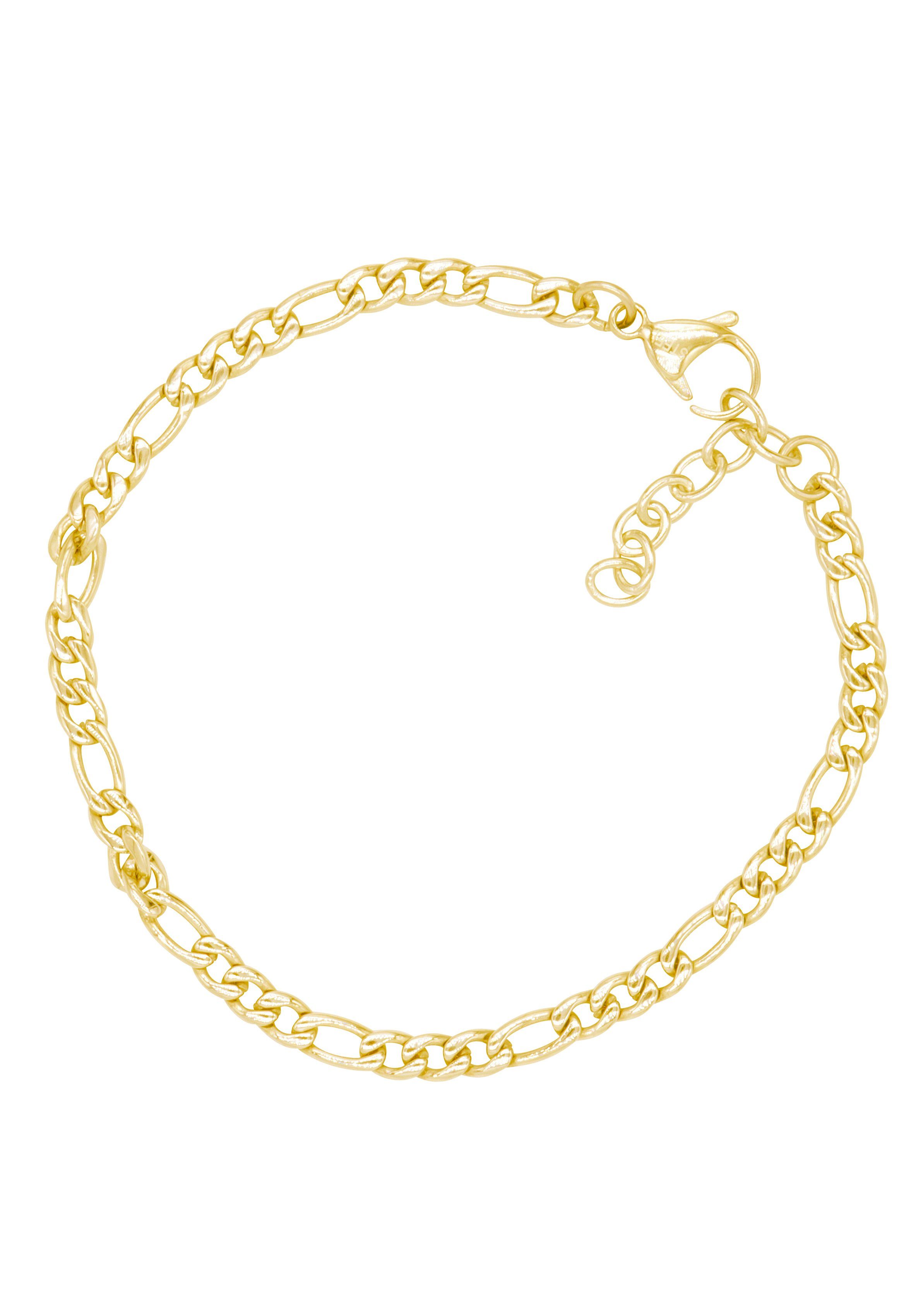 Firetti Edelstalen armband Sieraad cadeau figaro panzerketting schakeling, 4,2 mm breed unisex armbanden maat 21 goud(kleur)