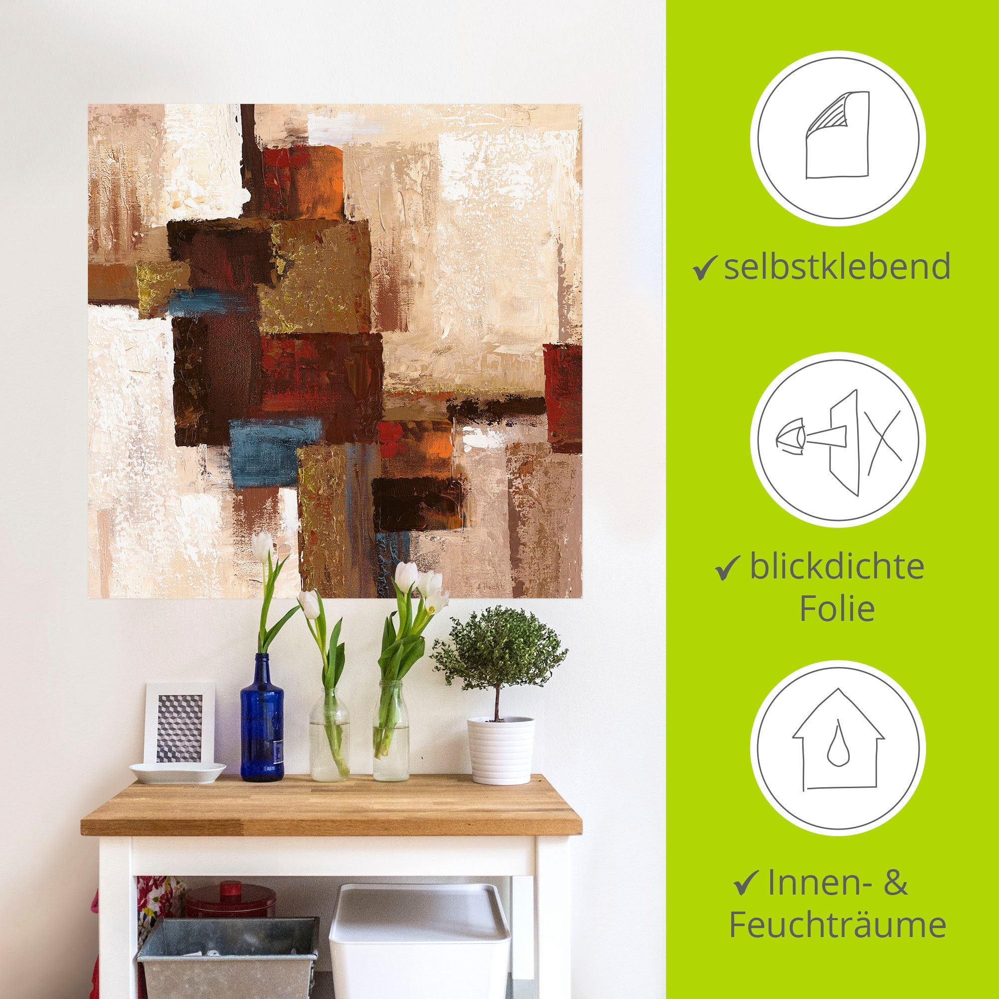 Artland Artprint Ruiten abstract I als artprint op linnen, muursticker in verschillende maten