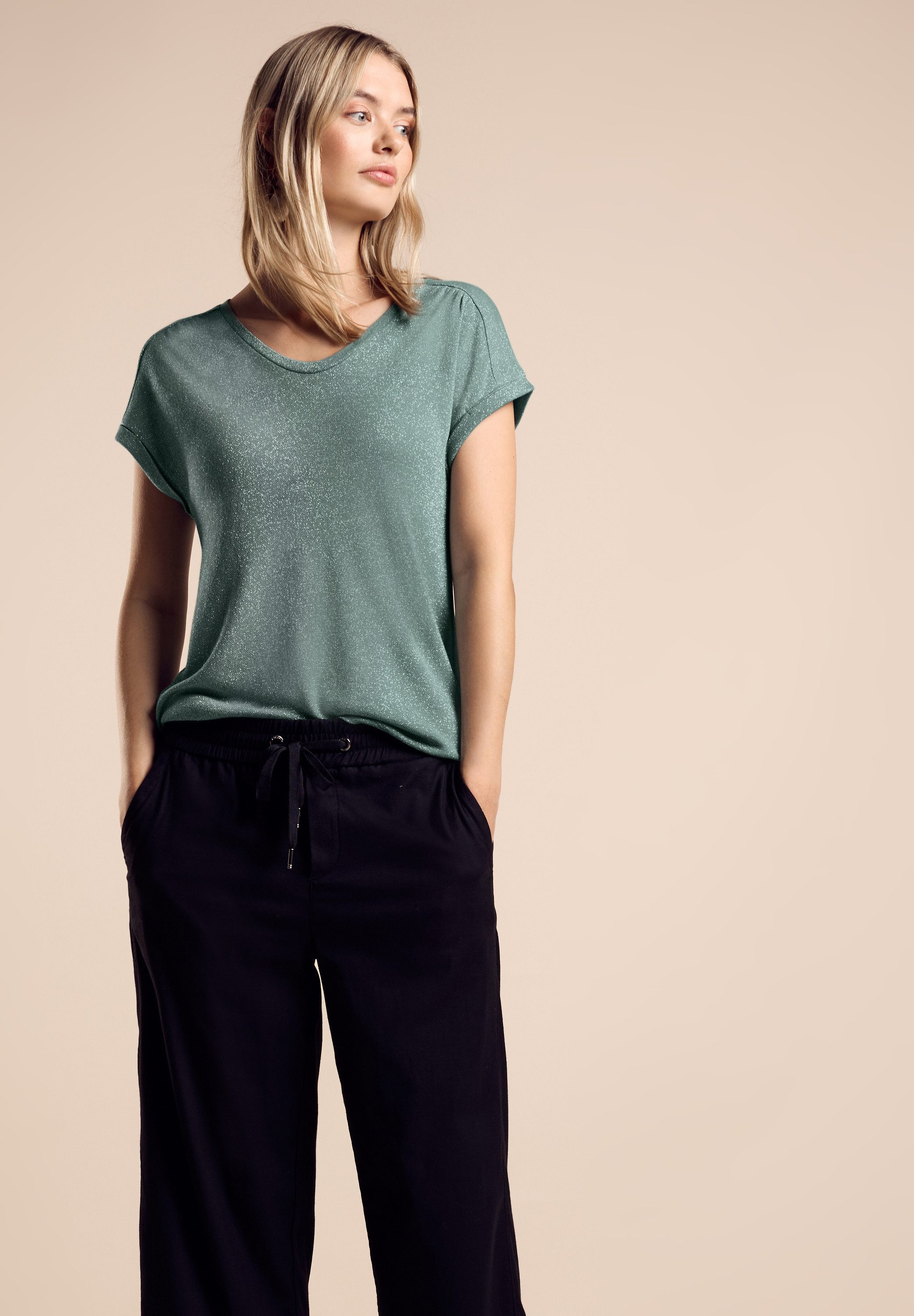 STREET ONE Shirttop in glans-look