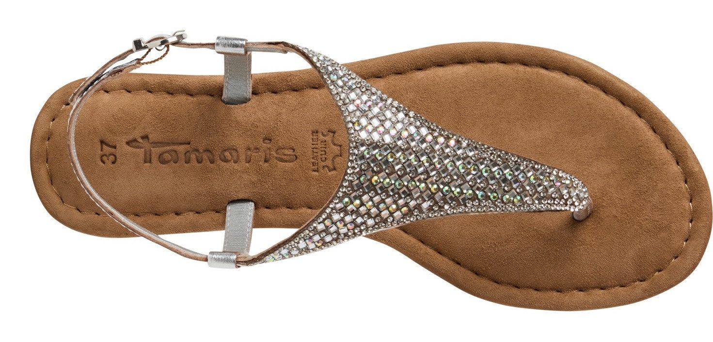 Tamaris Sandalen , sandalette, zomerschoen, feestdagenschuh, fonkelende strasssteentjes