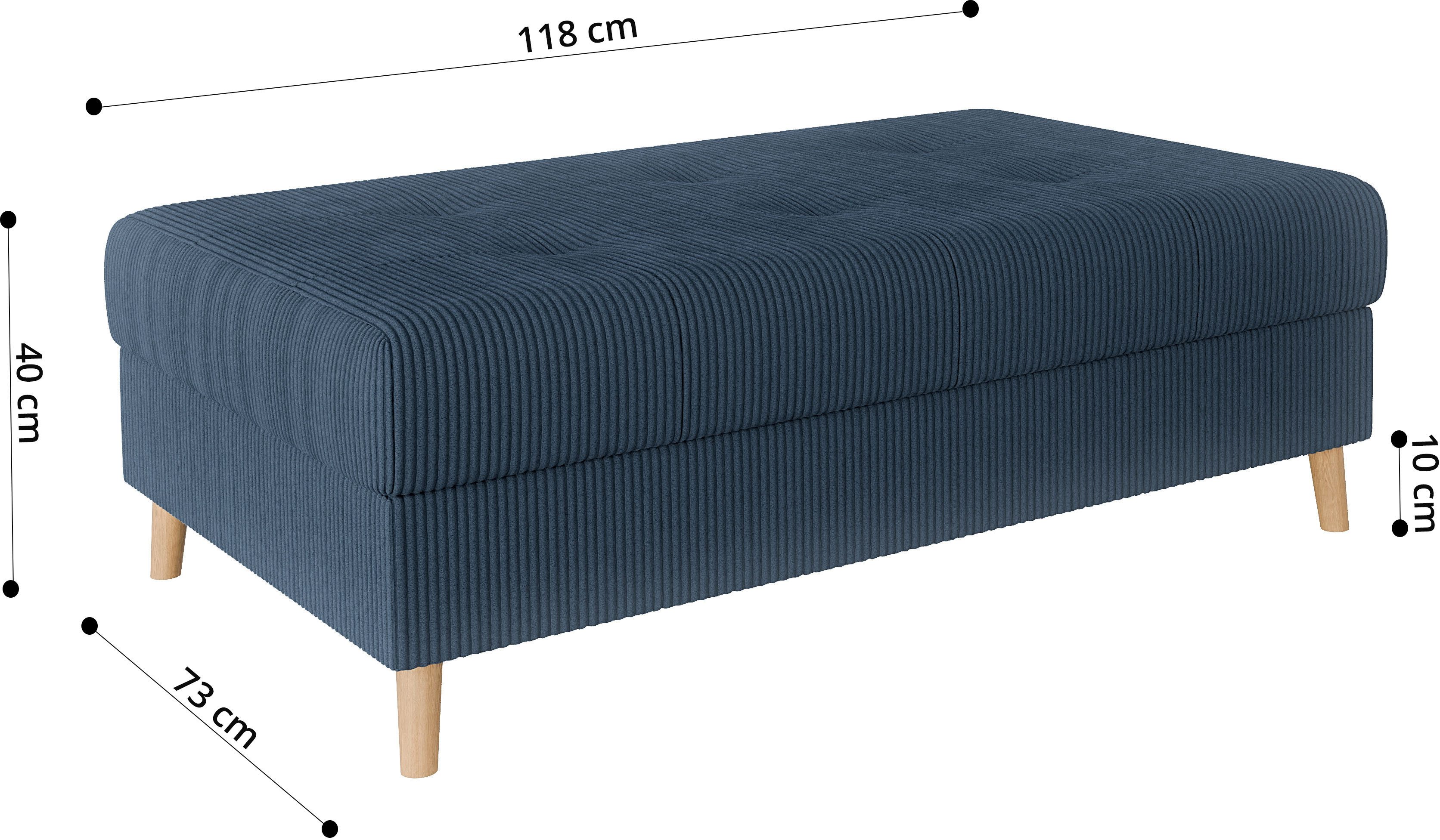 Home affaire Hocker CHARRE XXL, stiksel in het zitgedeelte, afmetingen: B/D/H: 118/73/40 cm