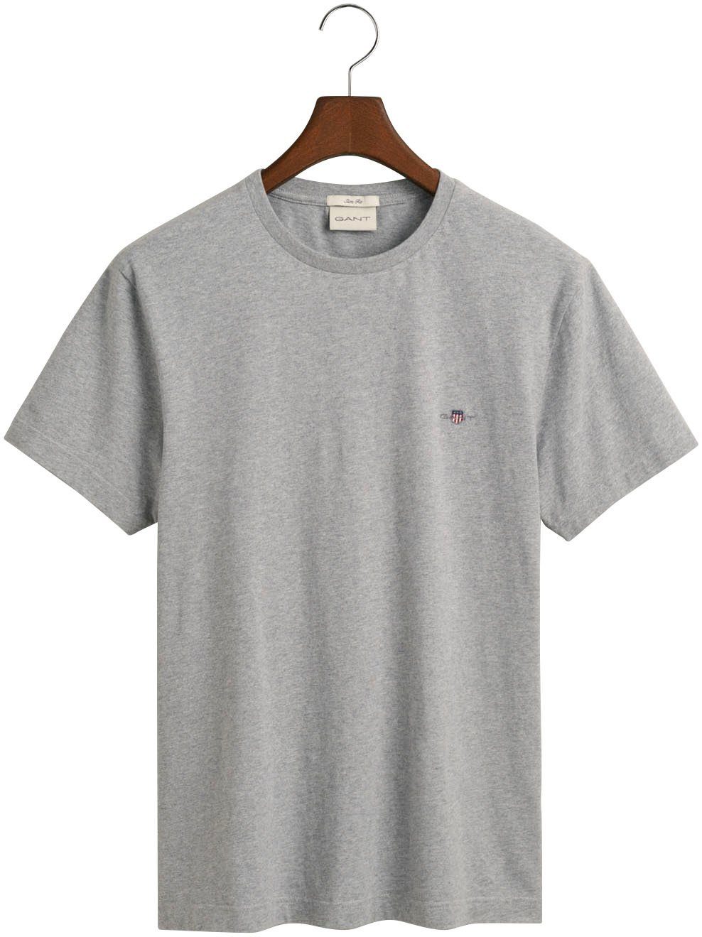 Gant T-shirt SLIM SHIELD SS T-SHIRT met logoborduursel op borsthoogte