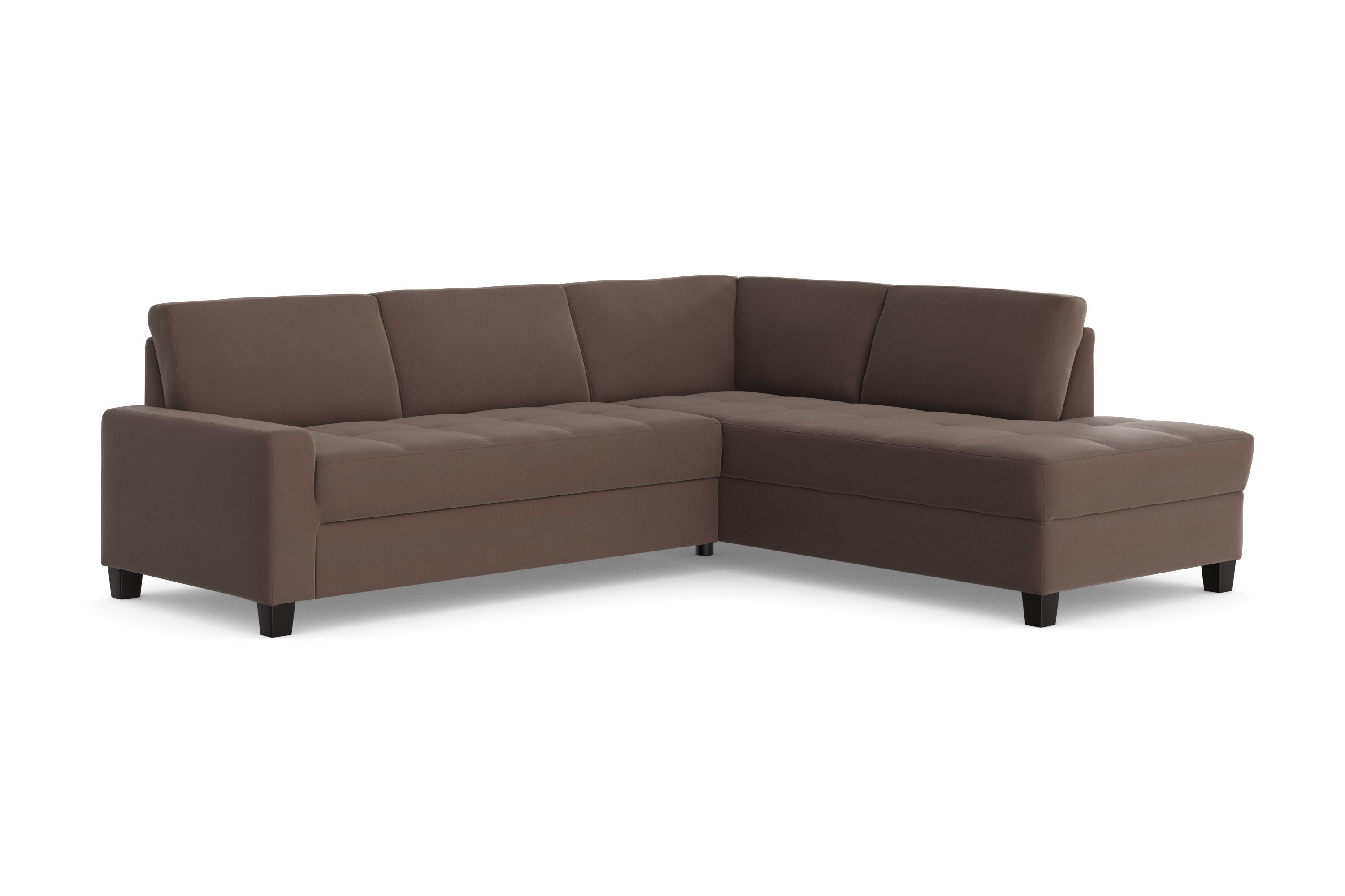 DOMO collection Hoekbank Florentina tijdloos en elegant, zitnaden als designelement, L-vorm keuze met slaapfunctie, met contrastnaad, comfortabele zithoogte 47 cm