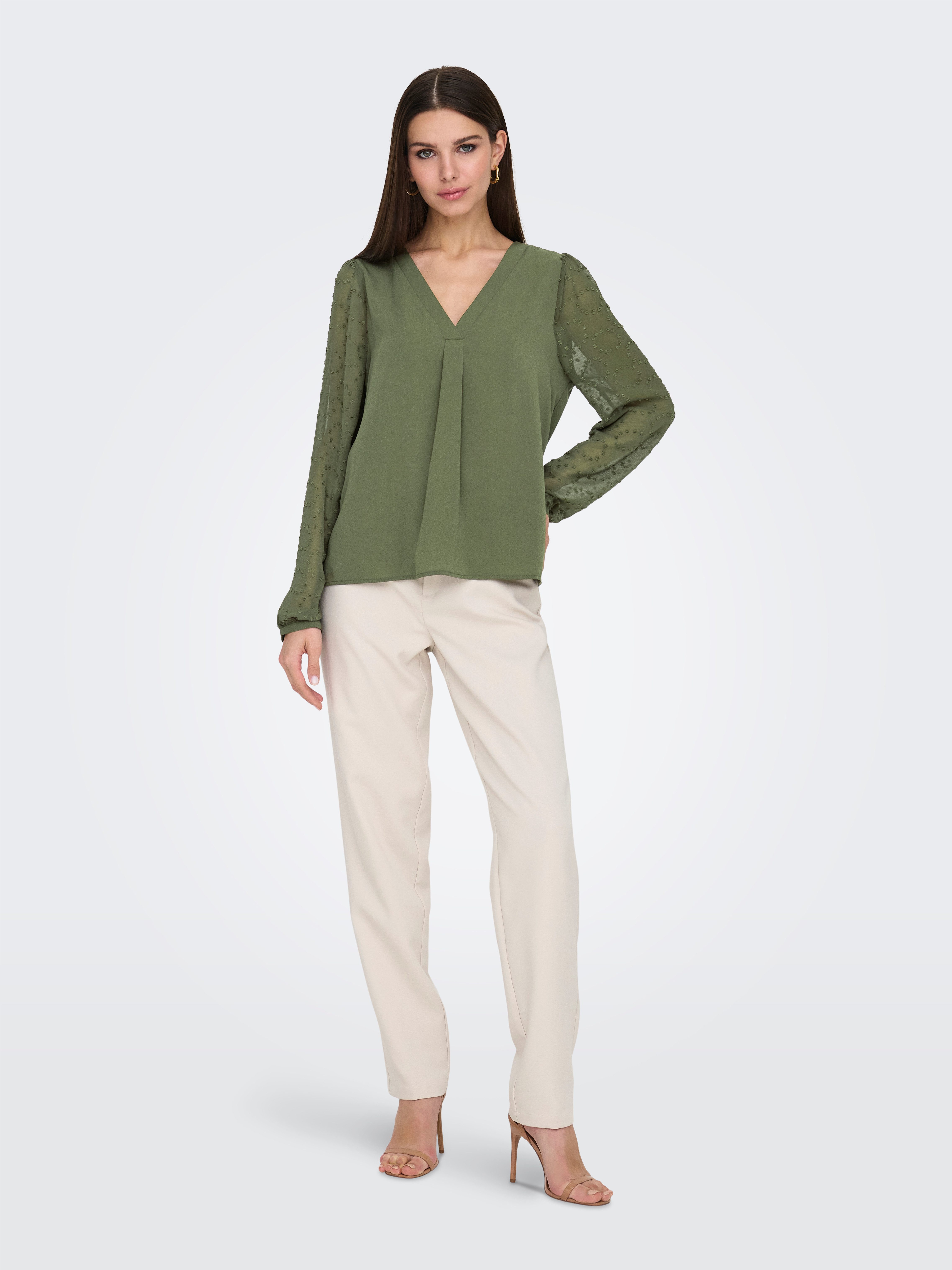 Only Shirtblouse ONLMASJA FR L/S V-NECK SHIRT CS PTM