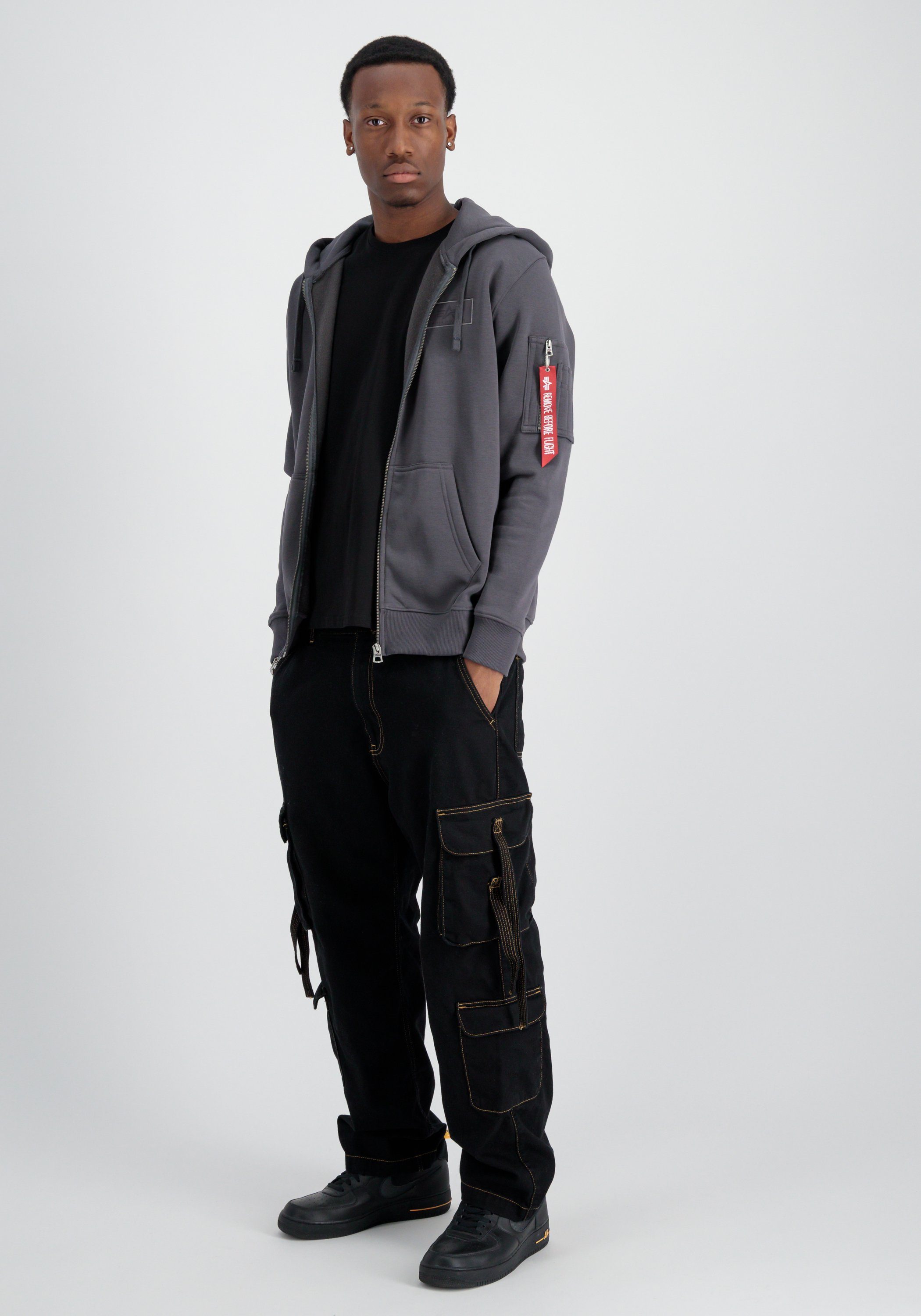 Alpha Industries Hoodie Men Hoodies Back Print Zip Hoody