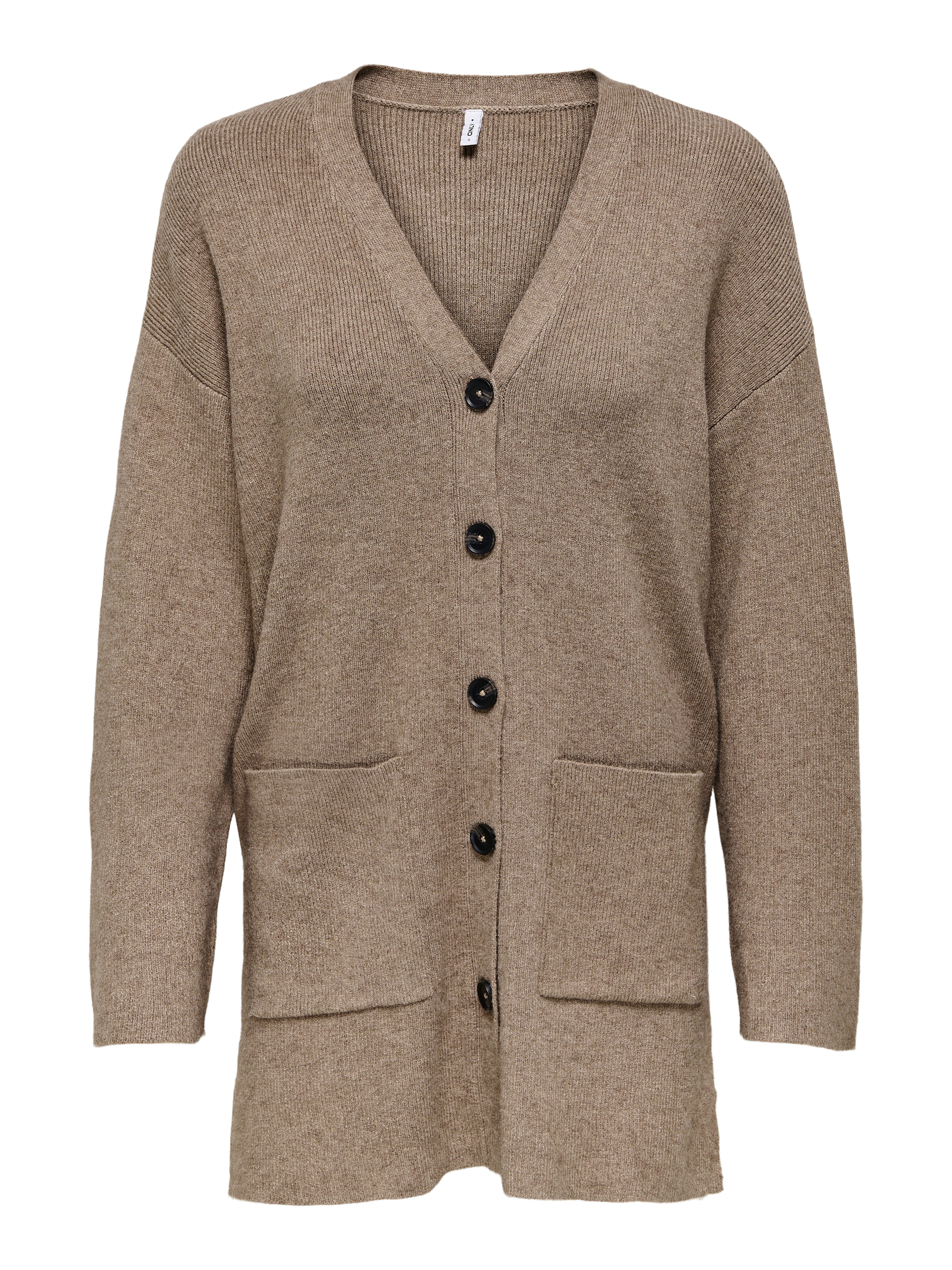 Only Vest ONLKATIA LS RIB V LOOSE CARDIGAN CC KNT