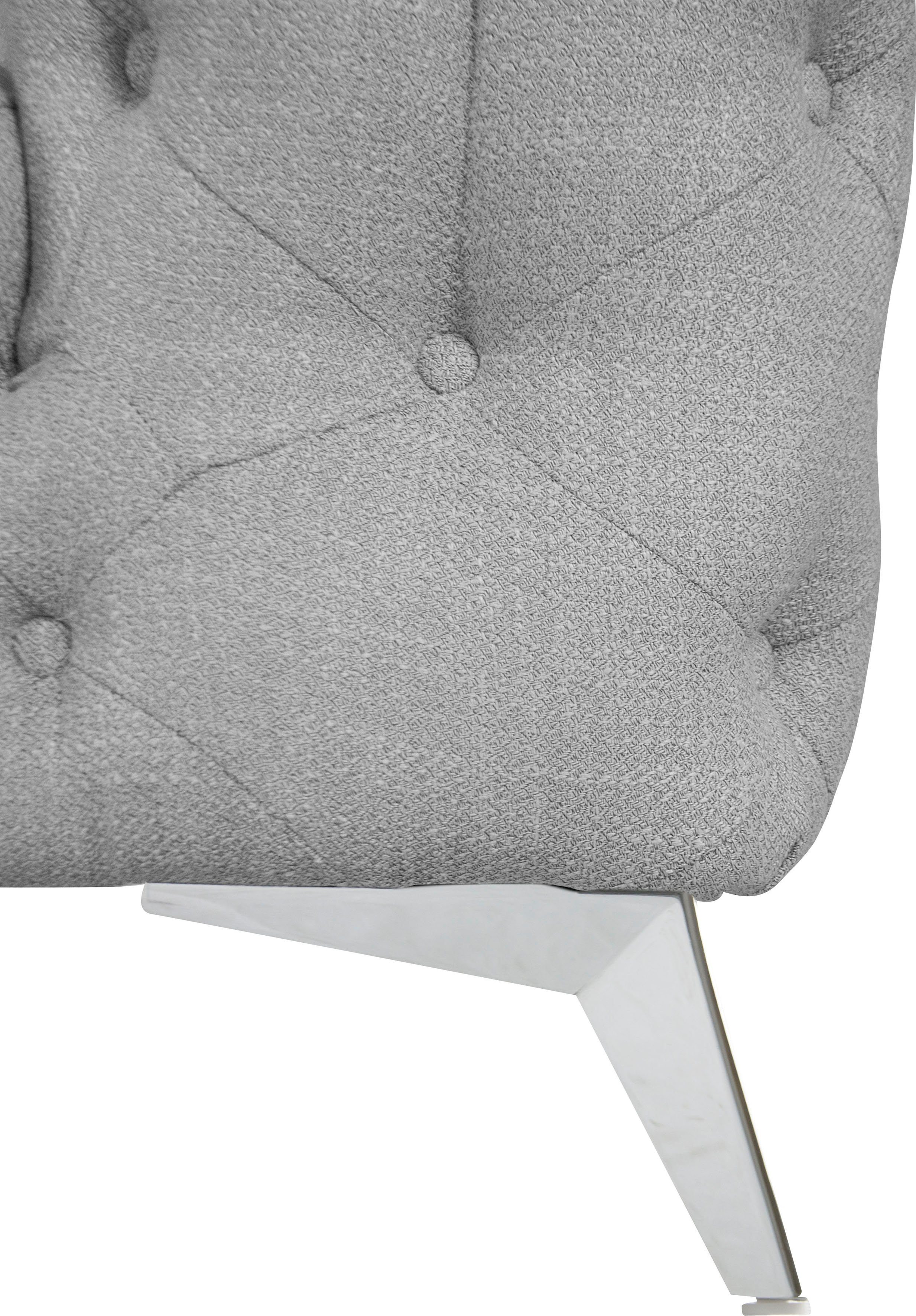 Leonique Chesterfield-bank Glynis L-vorm luxueuze capitonnage, moderne chesterfield look, kleur van de poten ter keuze