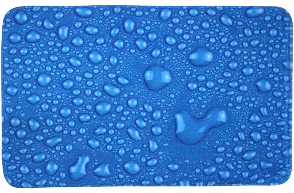 Sanilo Set badkameraccessoires Dauwdruppel blauw bestaand uit toiletzitting, badmat en wastafelplug (complete set, 3-delig)