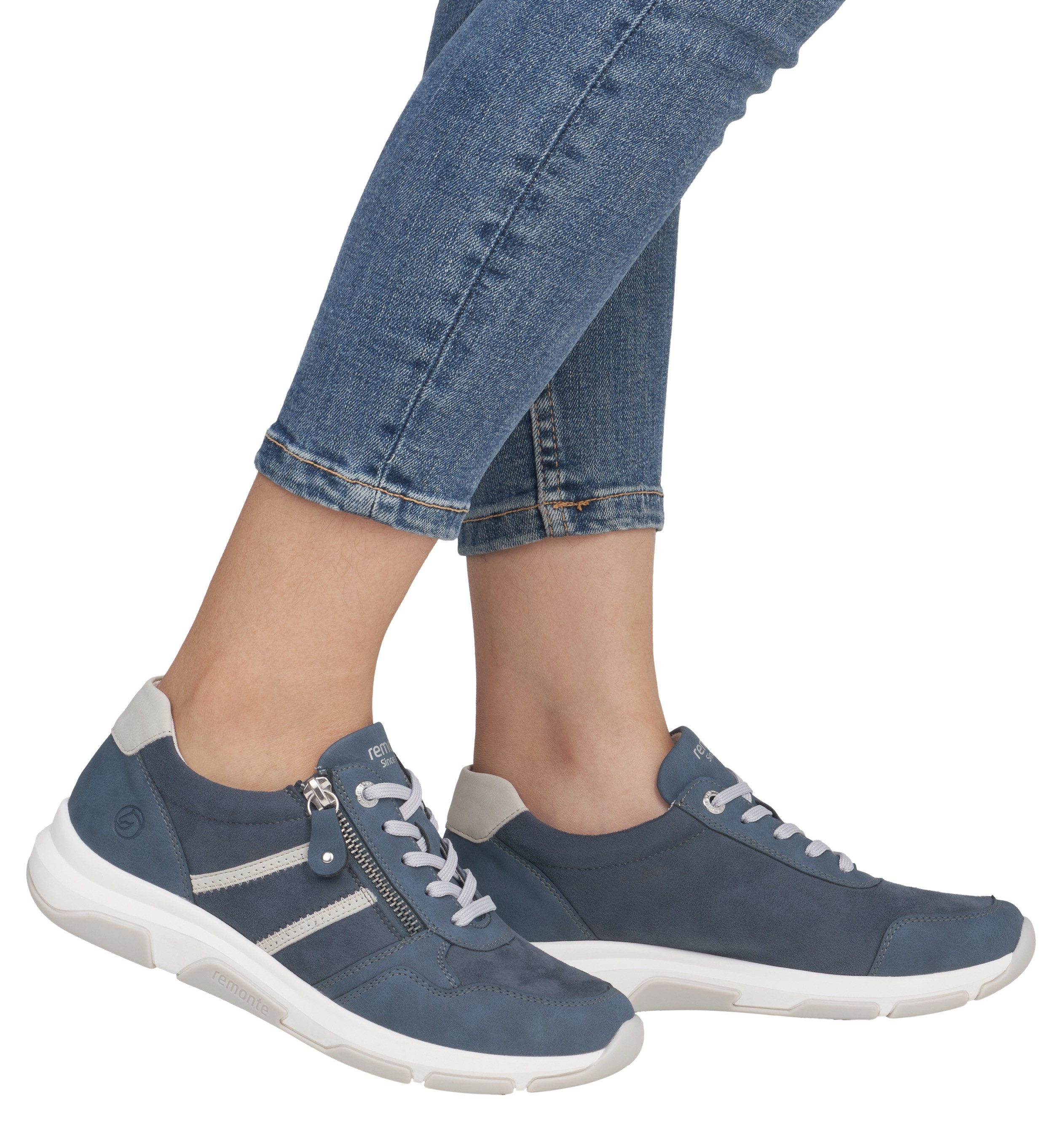 Remonte Sneakers met sleehak vrijetijdsschoen, lage schoen, veterschoen in vegan uitvoering