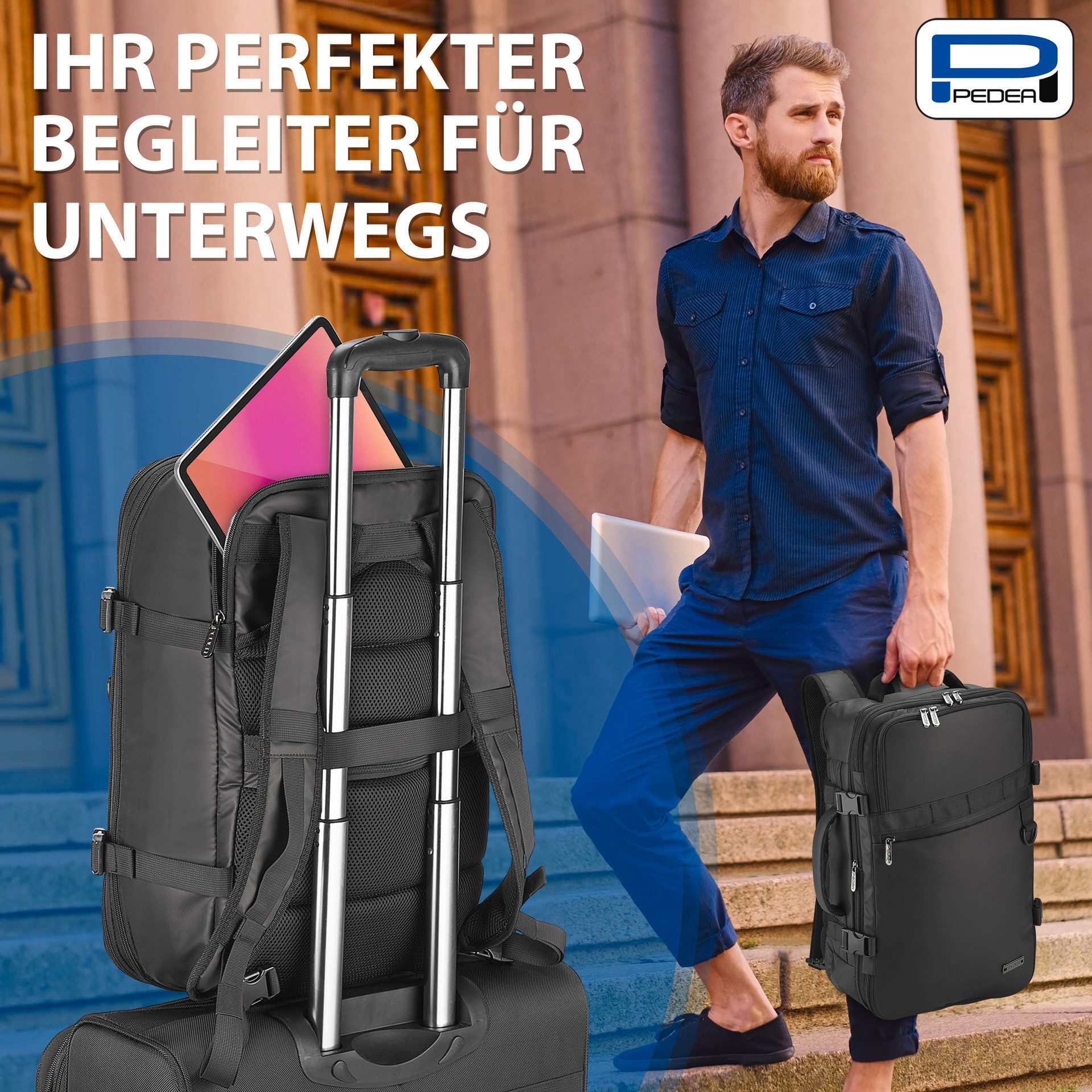 PEDEA Notebook rugzak Clutch 15,6 (39,6cm) met reisvak