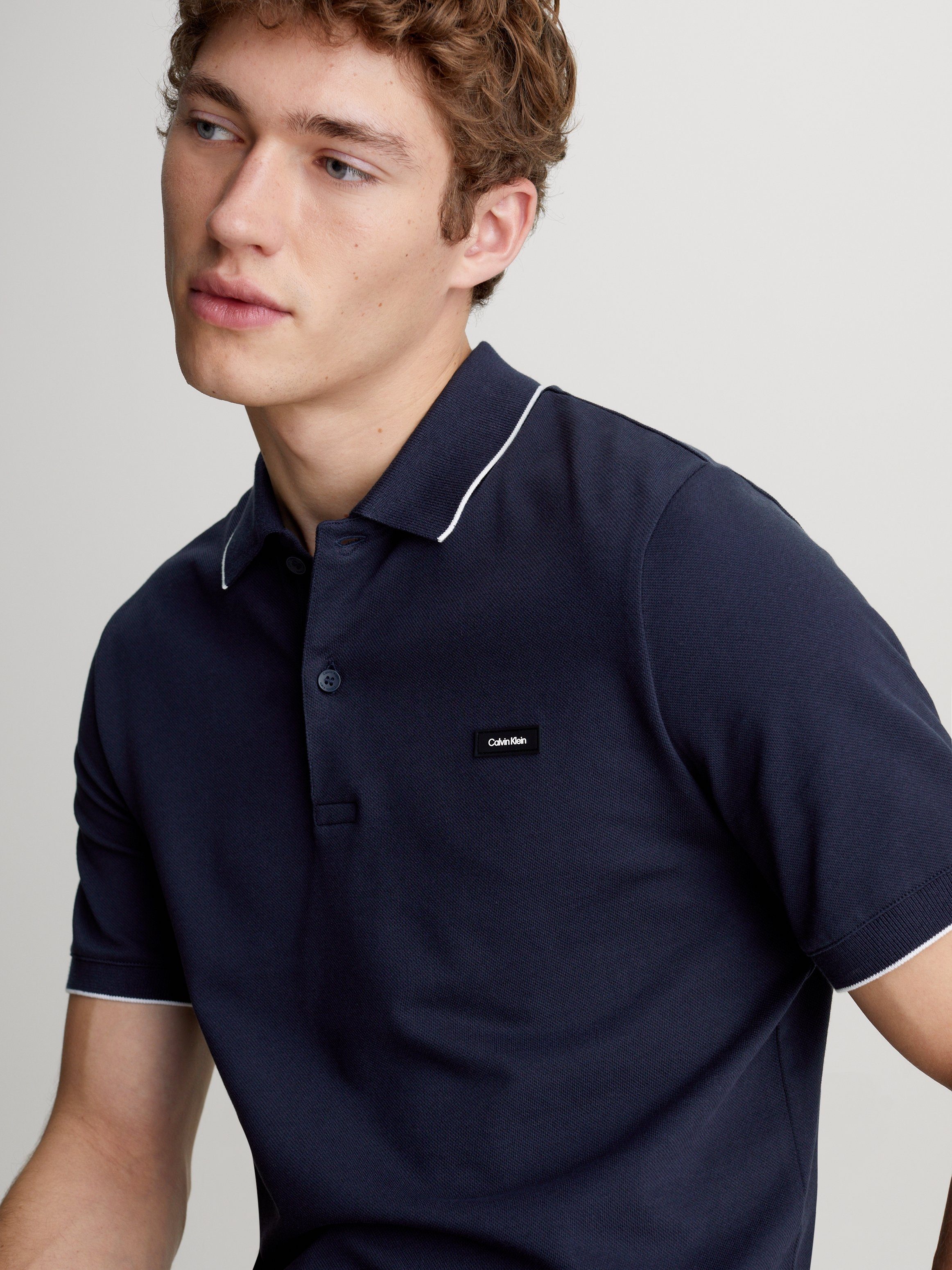 Calvin Klein Poloshirt STRETCH PIQUE TIPPING POLO
