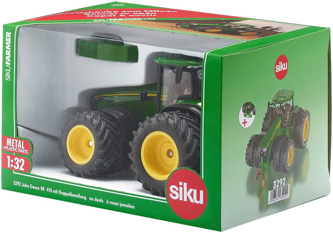 Siku Speelgoed-tractor Siku boer, John Deere 8R 410 dubbellucht-uitvoering (3292)