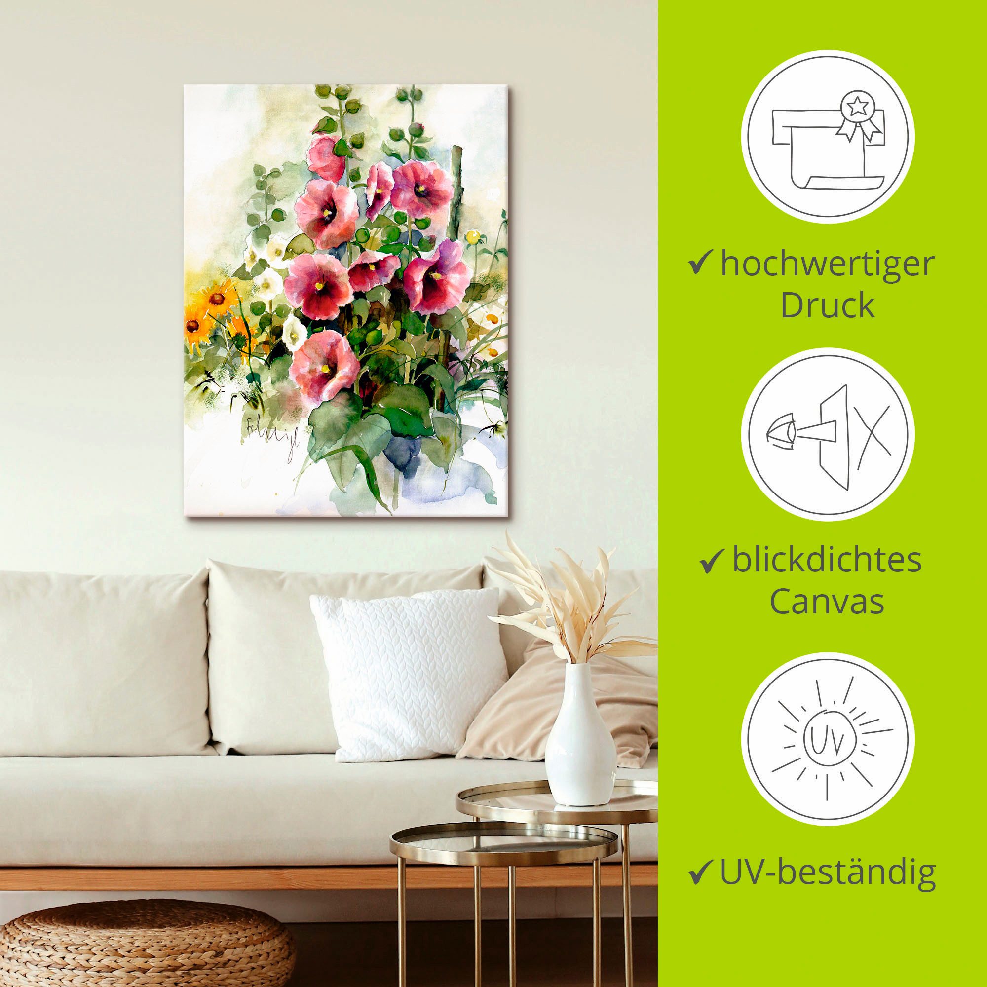 Artland Artprint Bloemen samenstelling I als artprint op linnen, poster in verschillende formaten maten