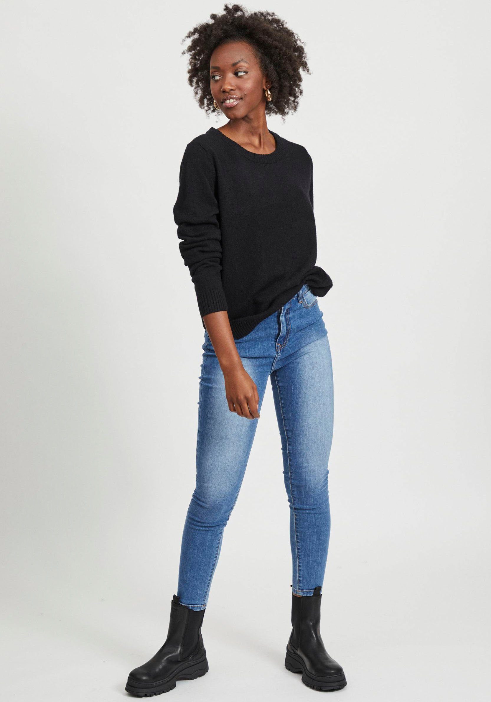 Vila Trui met ronde hals VIRIL-O-PULLI Tricot met fijne breitechnische details