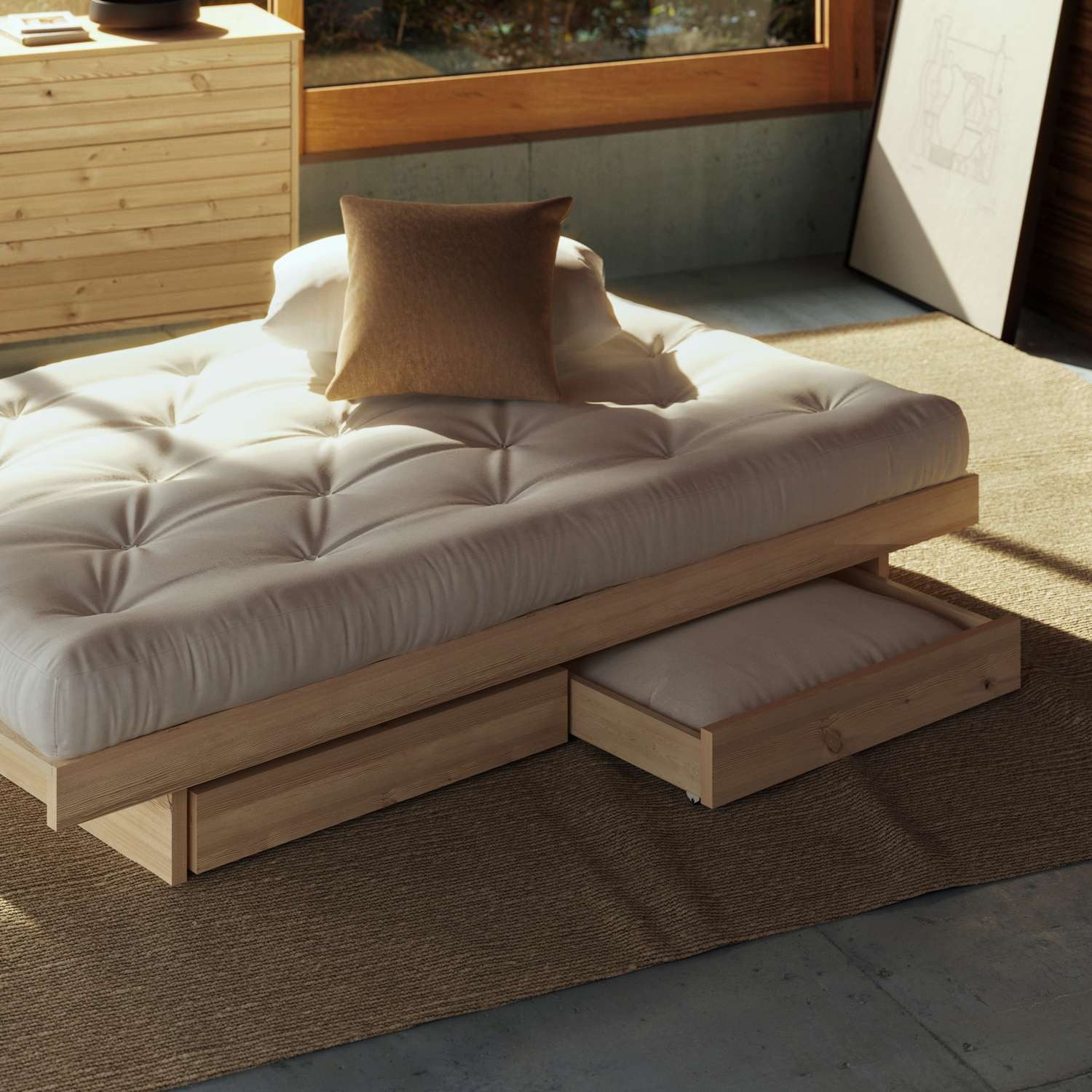 Karup Bedframe Kanso Bed, opbergbed, bed met of zonder lades Bed met/zonder lades, inclusief lattenbodem, FSC® gecertificeerd