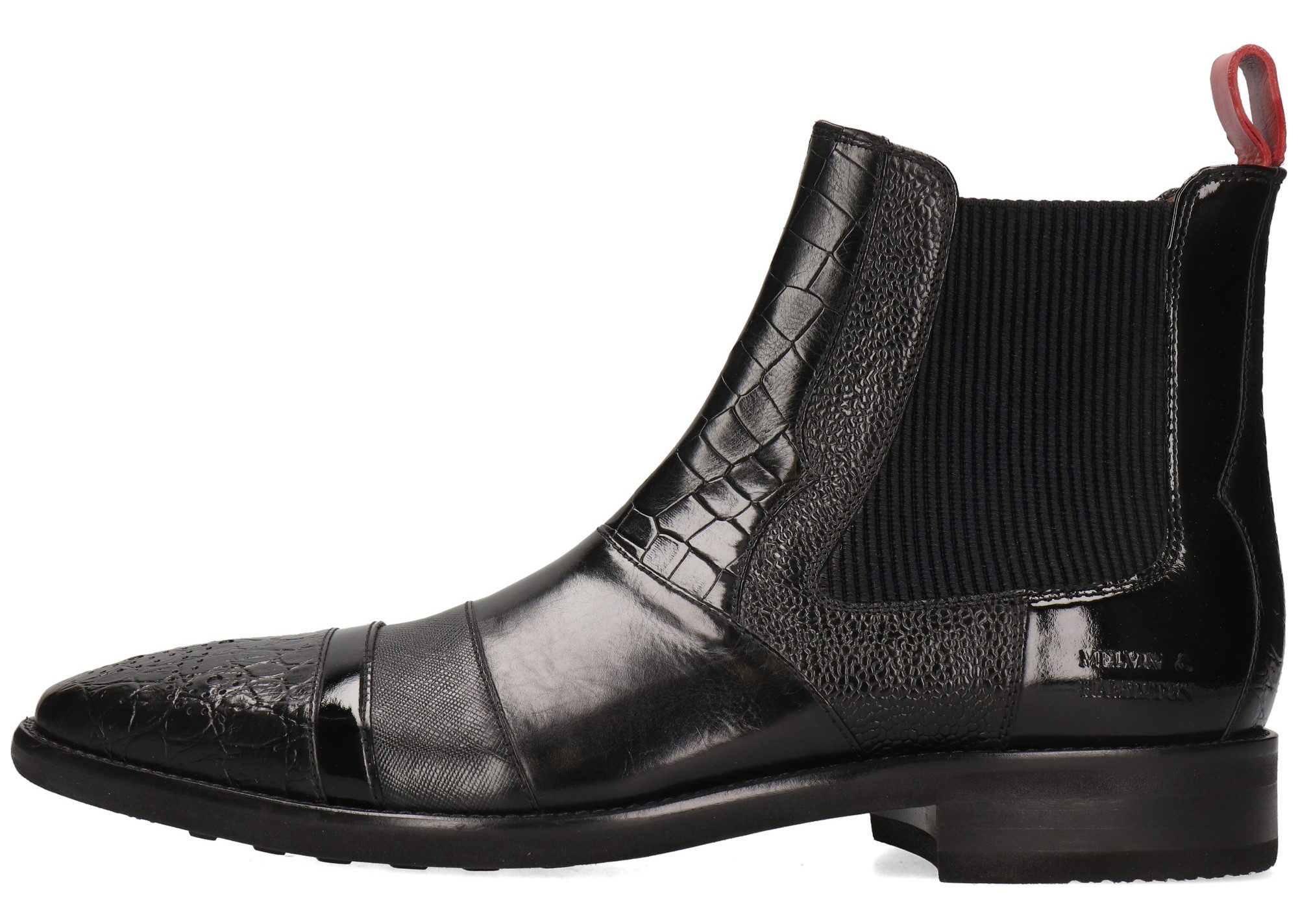 Melvin & Hamilton Chelsea-boots Elvis 12 - plantaardig gelooid Business schoen, pak schoen, enkellaars met reptielenprint