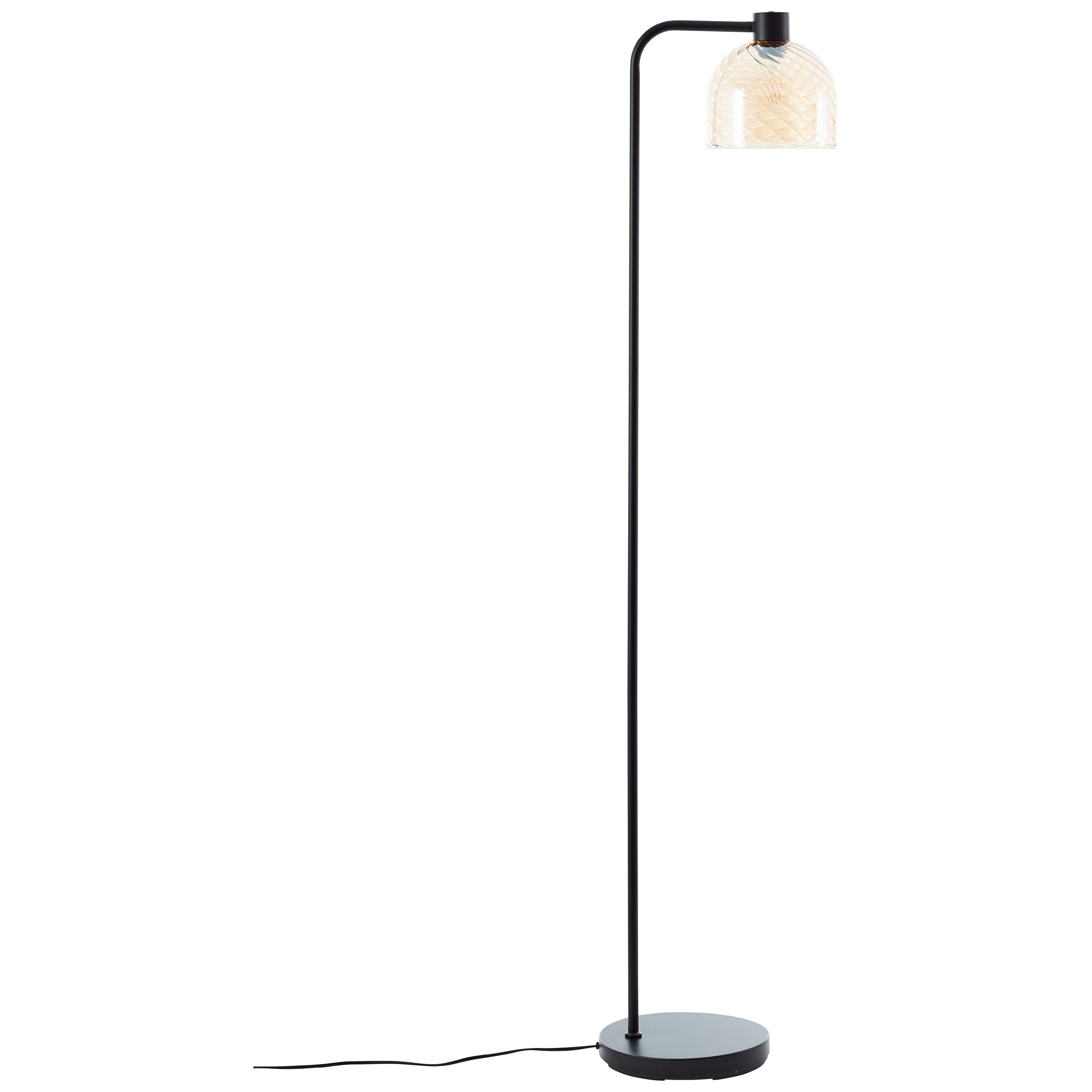 Brilliant Leuchten Staande lamp Casto 153 x 25 x 33 cm, e27, glas/metaal, amberkleurig/zwart