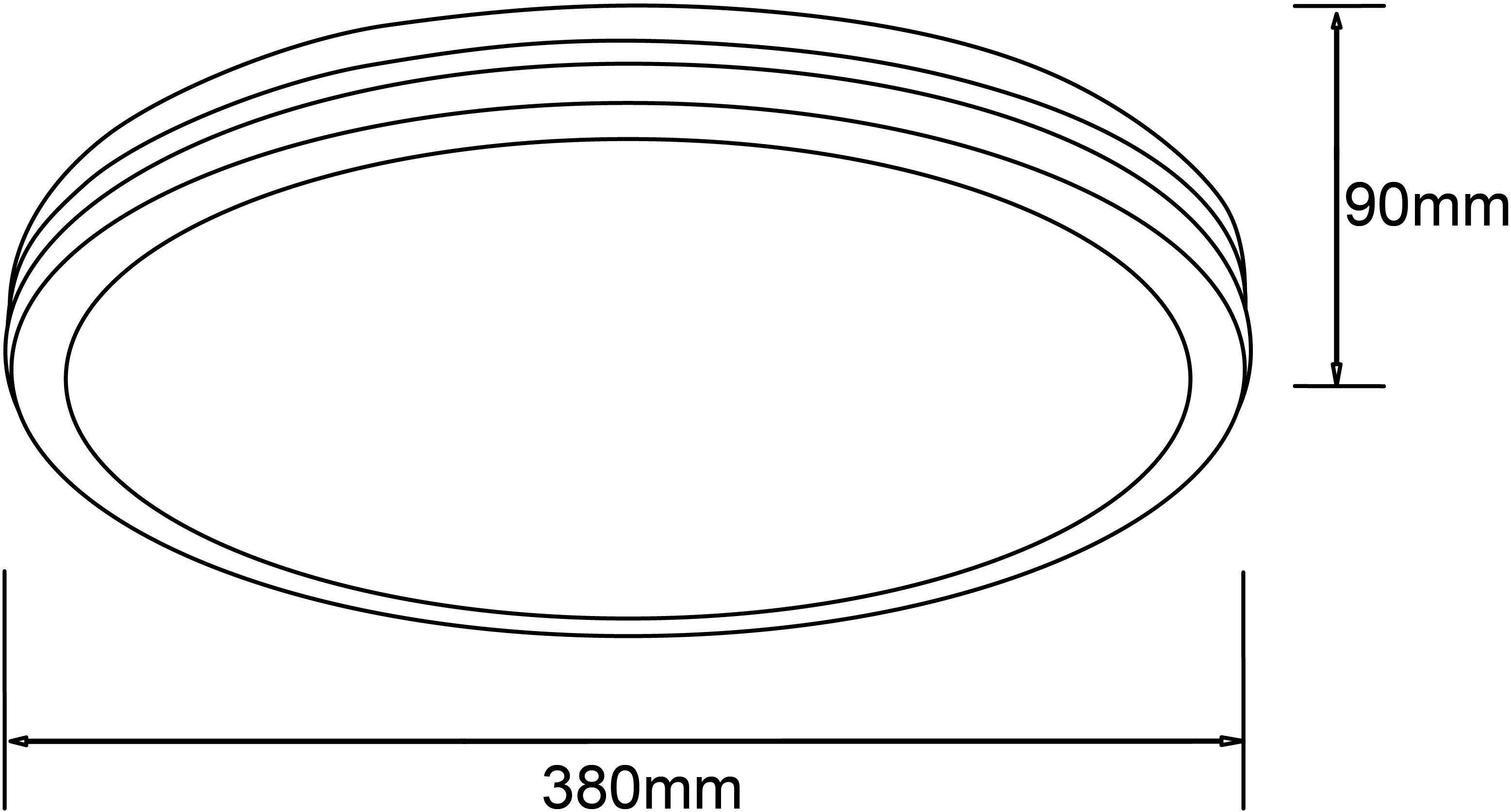 Brilliant Leuchten Plafondlamp Laskos met houten frame, ø 38 cm, 2200 lm, 3000 k, hout/kunststof (1 stuk)