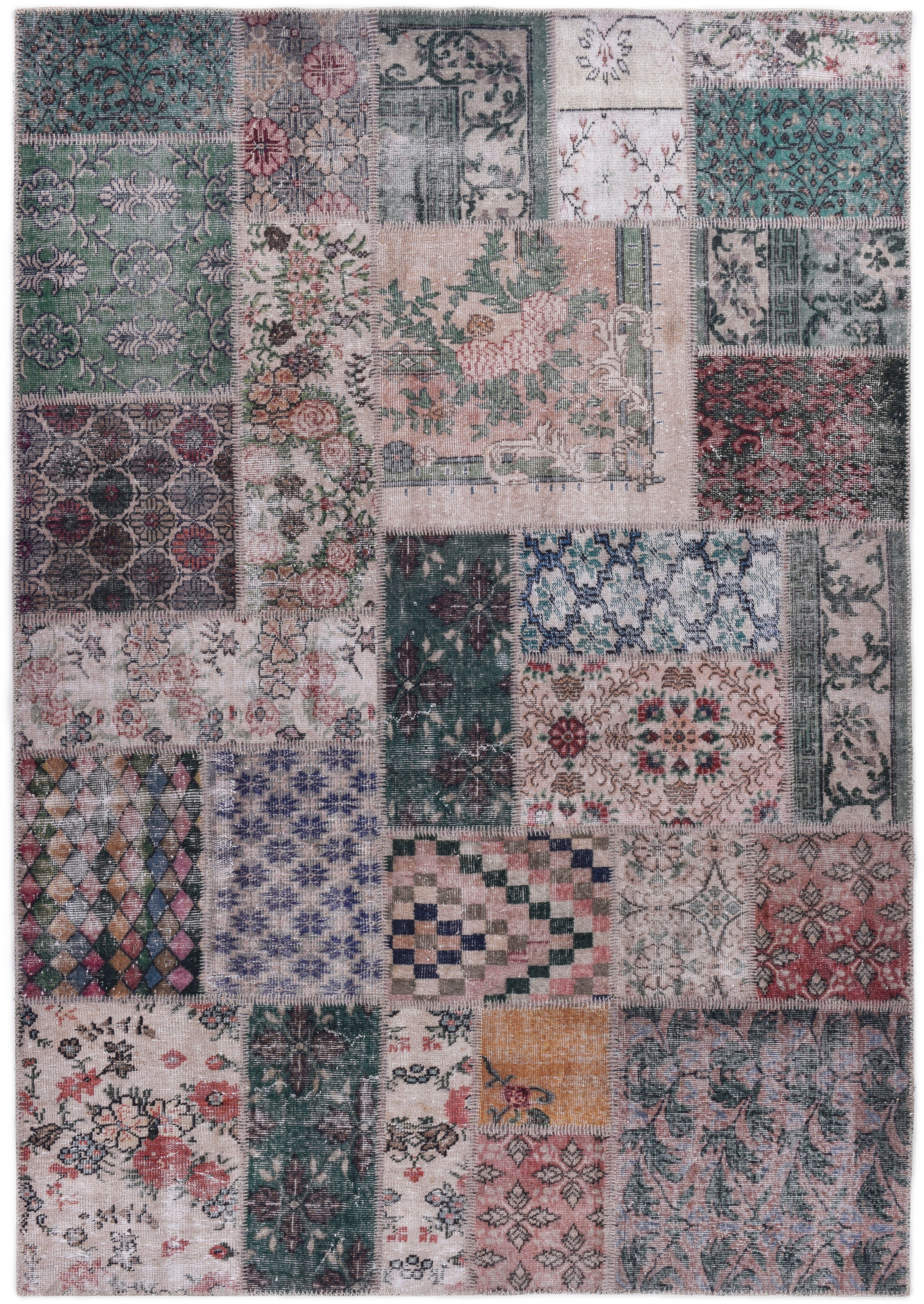 Gino Falcone Vloerkleed Adara GF 094 Platweefsel, patchwork-vintage-design, wasbaar