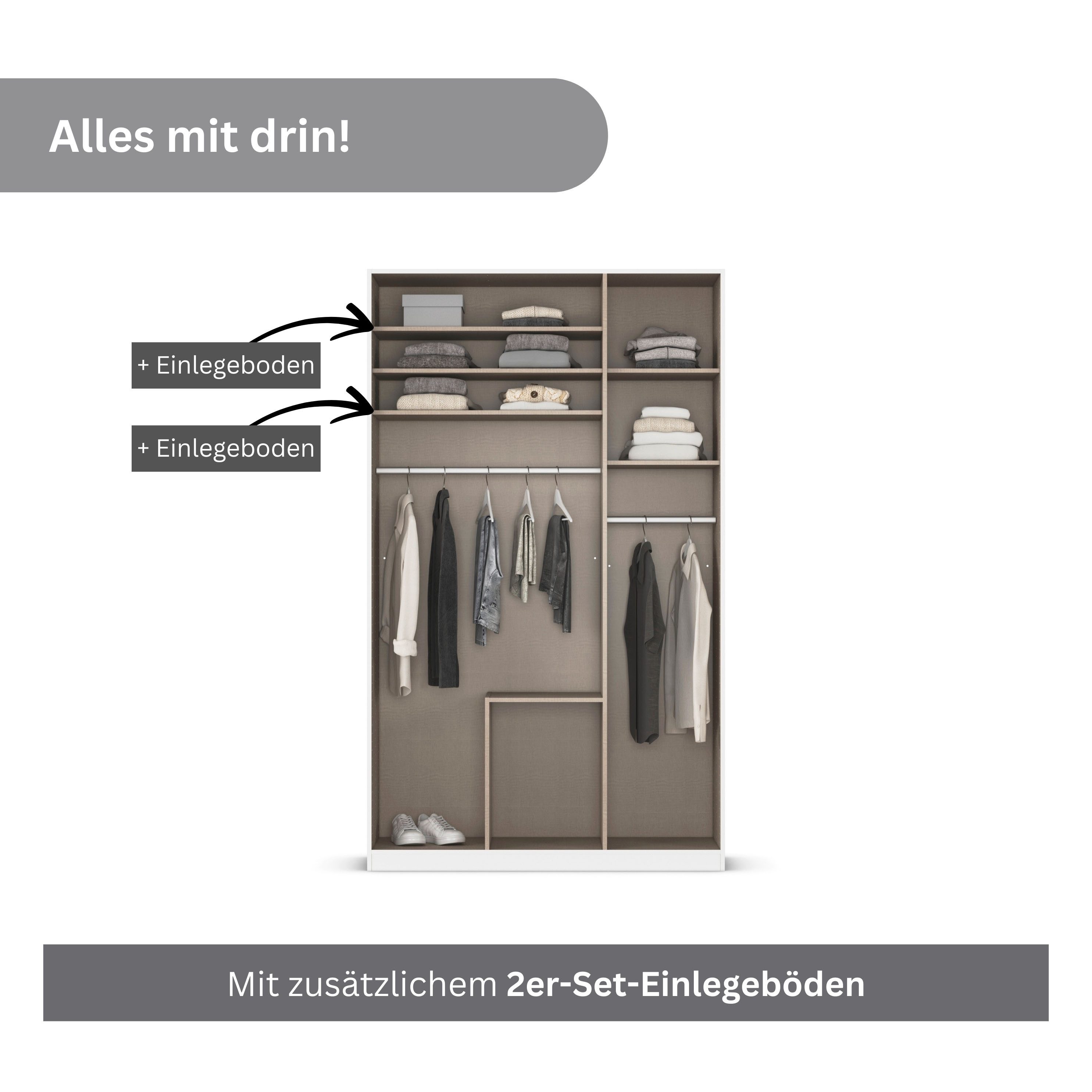 rauch Draaideurkast Kledingkast kast garderobe AGORDO met decor- of hoogglansfront