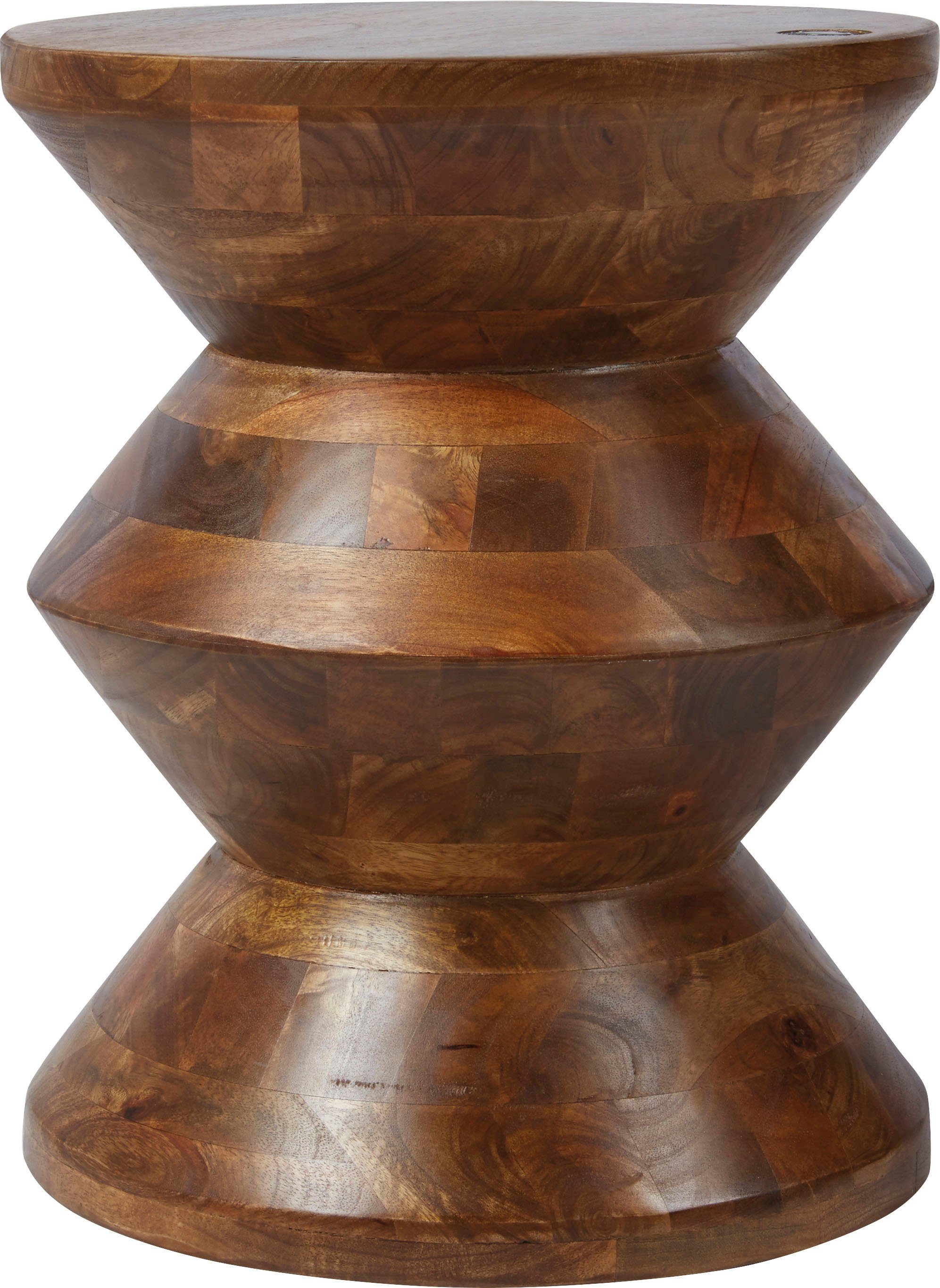 TOM TAILOR HOME Hocker T-WOOD STOOL HIGH decoratieve hocker van mangohout, met knoopdetail