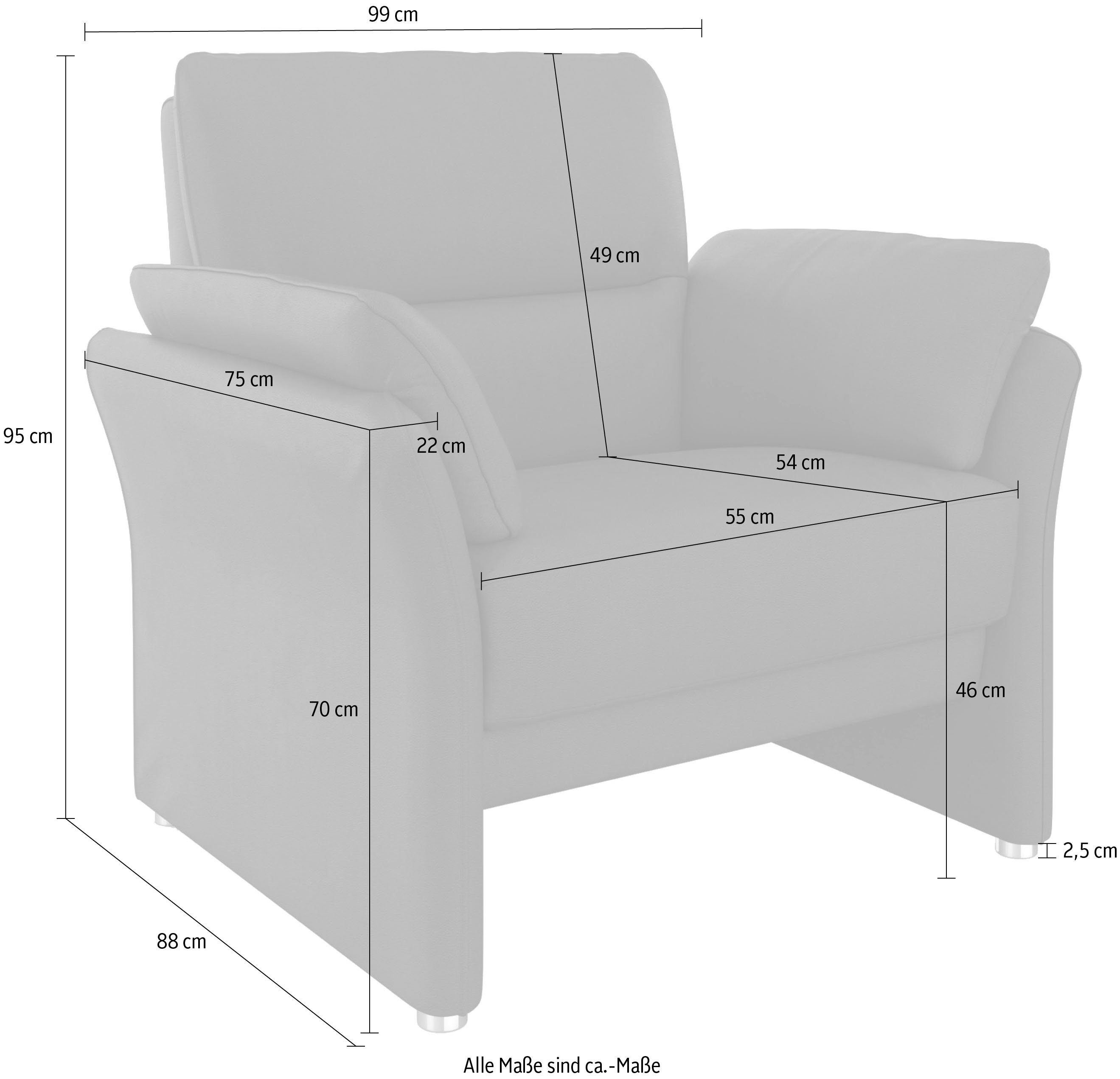 DOMO collection Fauteuil Pina cocktailsstoel Bijpassende fauteuil bij de serie, met binnenvering