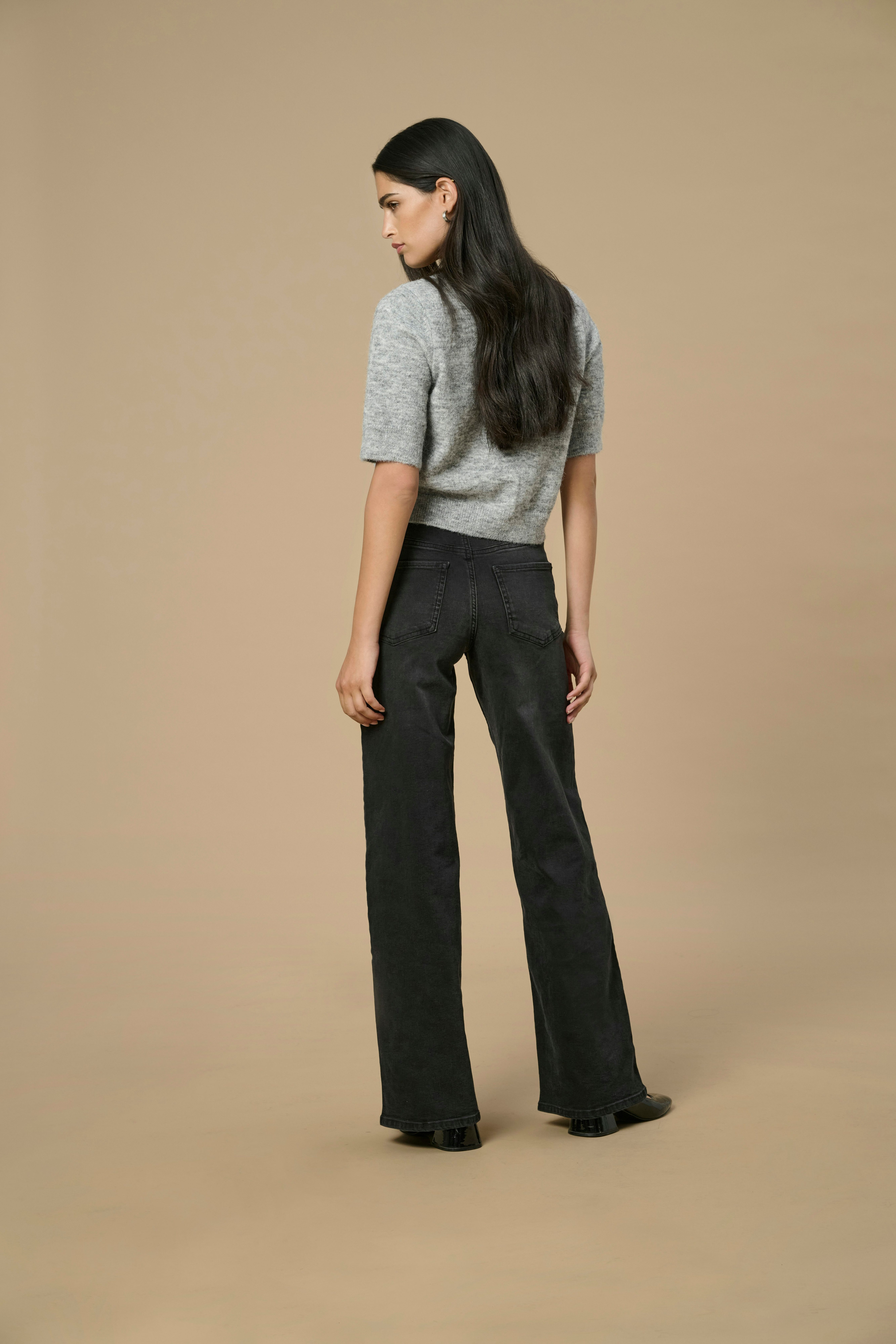 JDY High-waist jeans JDYFELINA-FINA HW WIDE BLK JEANSDNM NOOS