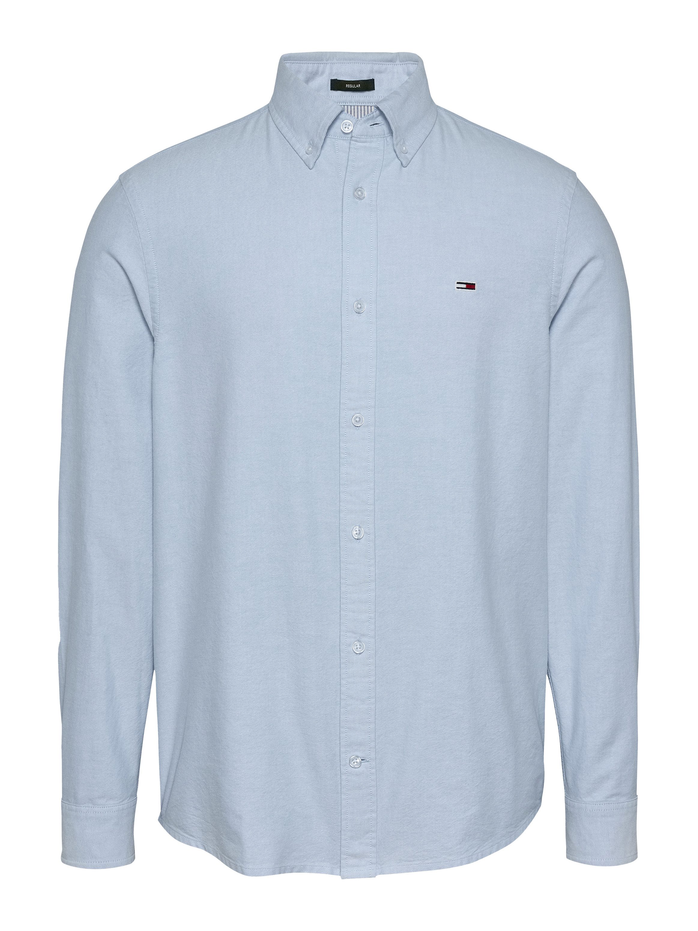 Tommy Jeans Plus Overhemd met lange mouwen TJM REG OXFORD SHIRT EXT in grote maten, logoborduring, button-down kraag