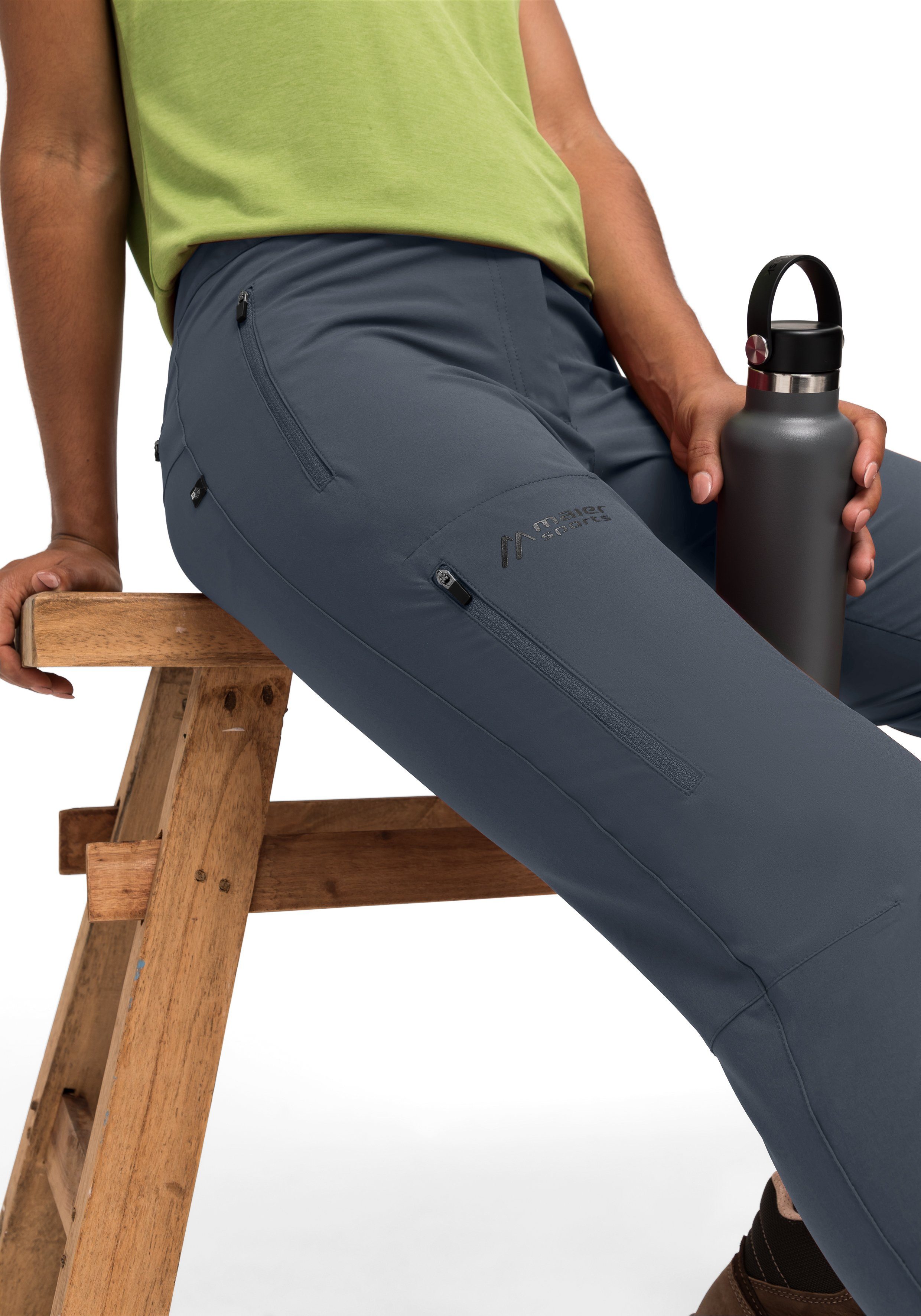Maier Sports Outdoorbroek Latit slim W Dames wandelbroek, lange outdoorbroek, trekkingbroek slim
