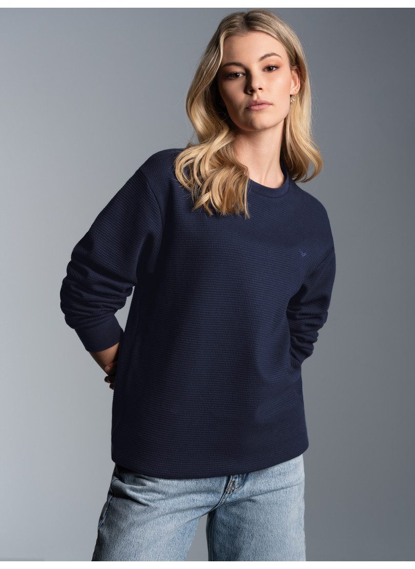 Trigema Sweatshirt TRIGEMA sweatshirt in wafel look