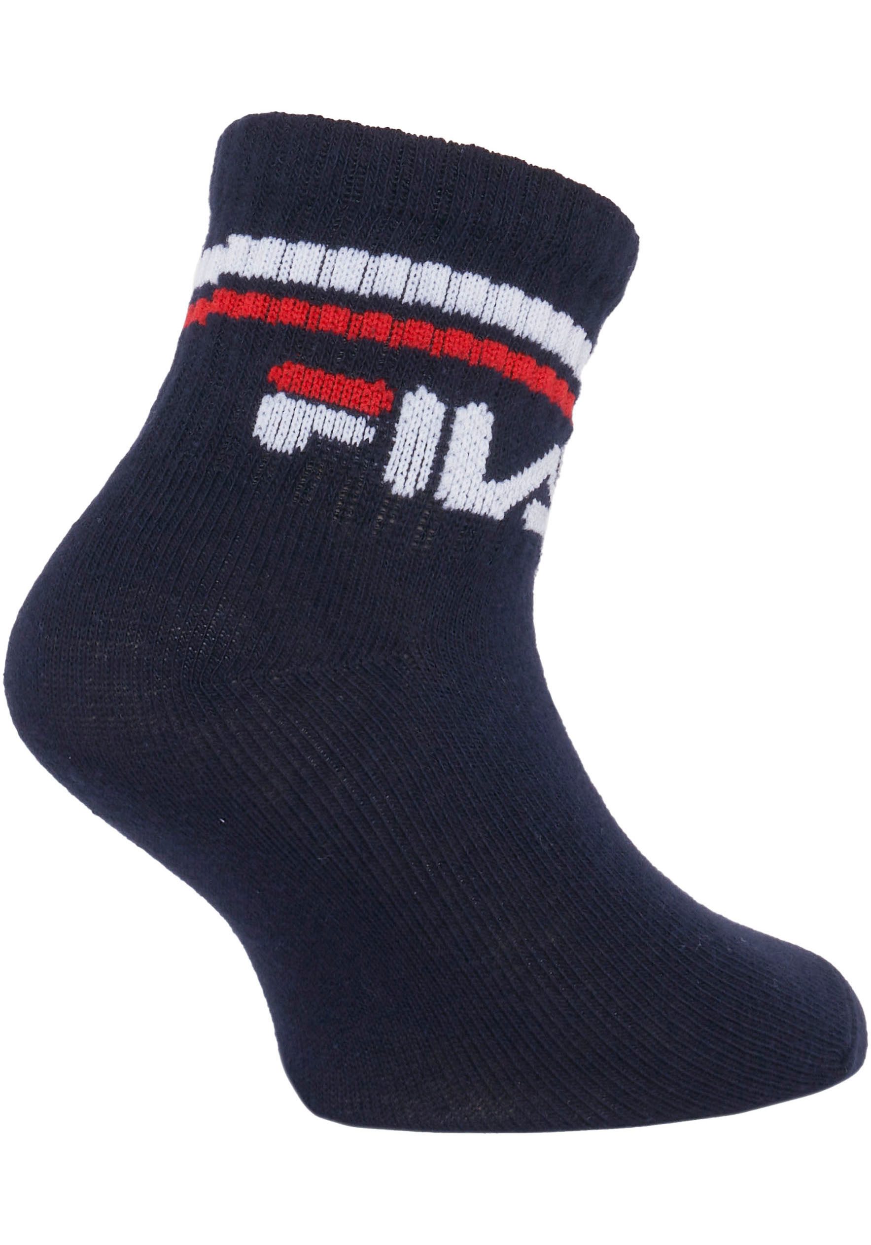 Fila Korte sokken met gebreid logo in de ribband, kindersokken (set, 6 paar)