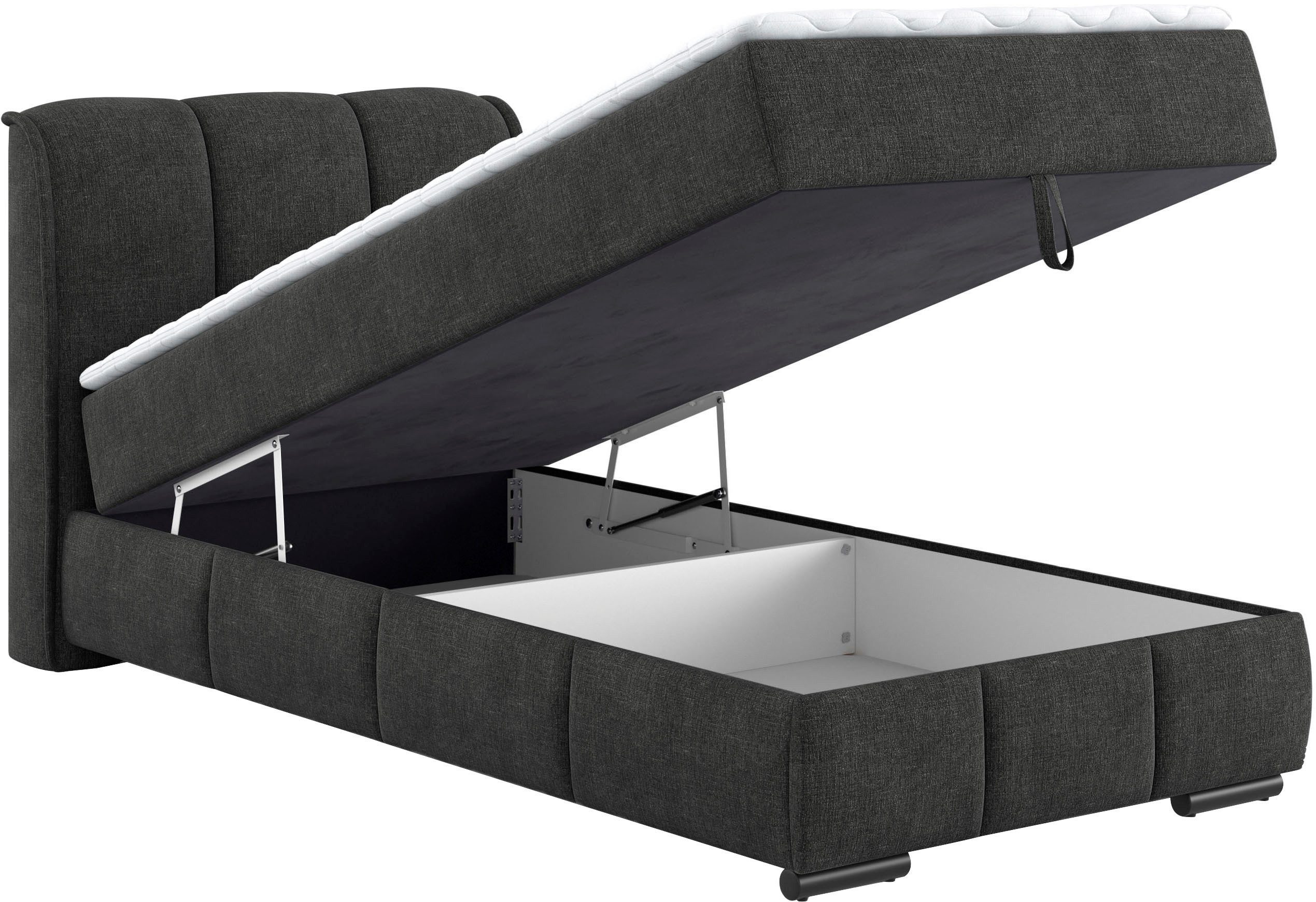 Mr. Couch Boxspring Bethany met bedkist, incl. matras Topmatras en sierkussen, in verschillende hardheden beschikbaar