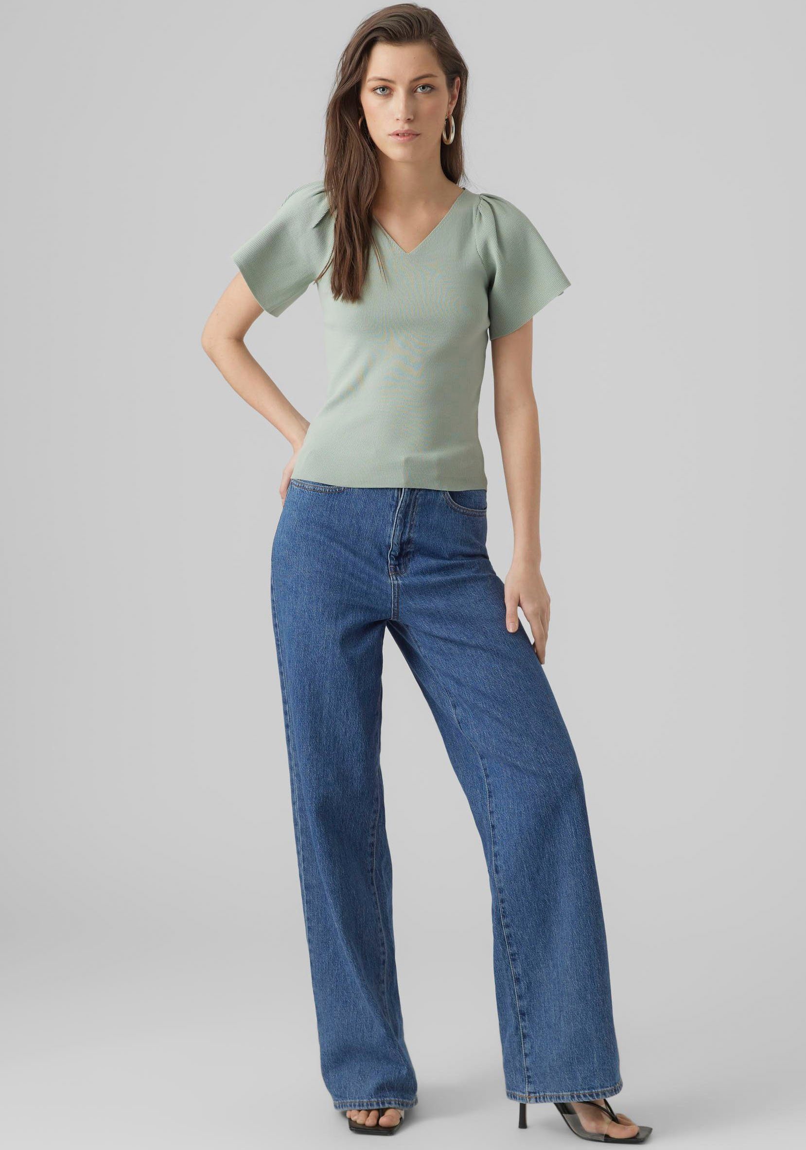 Vero Moda Gebreide trui VMGINNY SS V-NECK PULLOVER NOOS