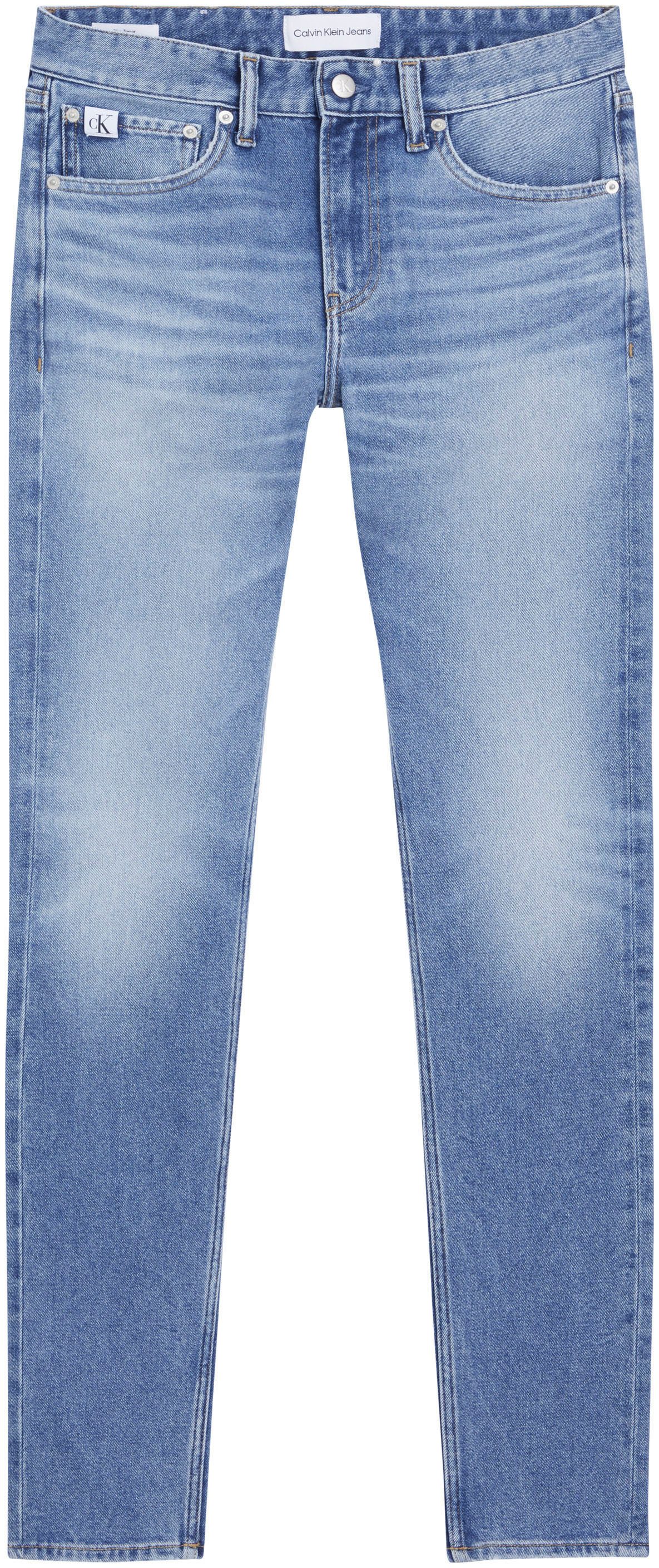 Calvin Klein Jeans Blauwe Plain Zip Button Jeans Mannen Blue Heren