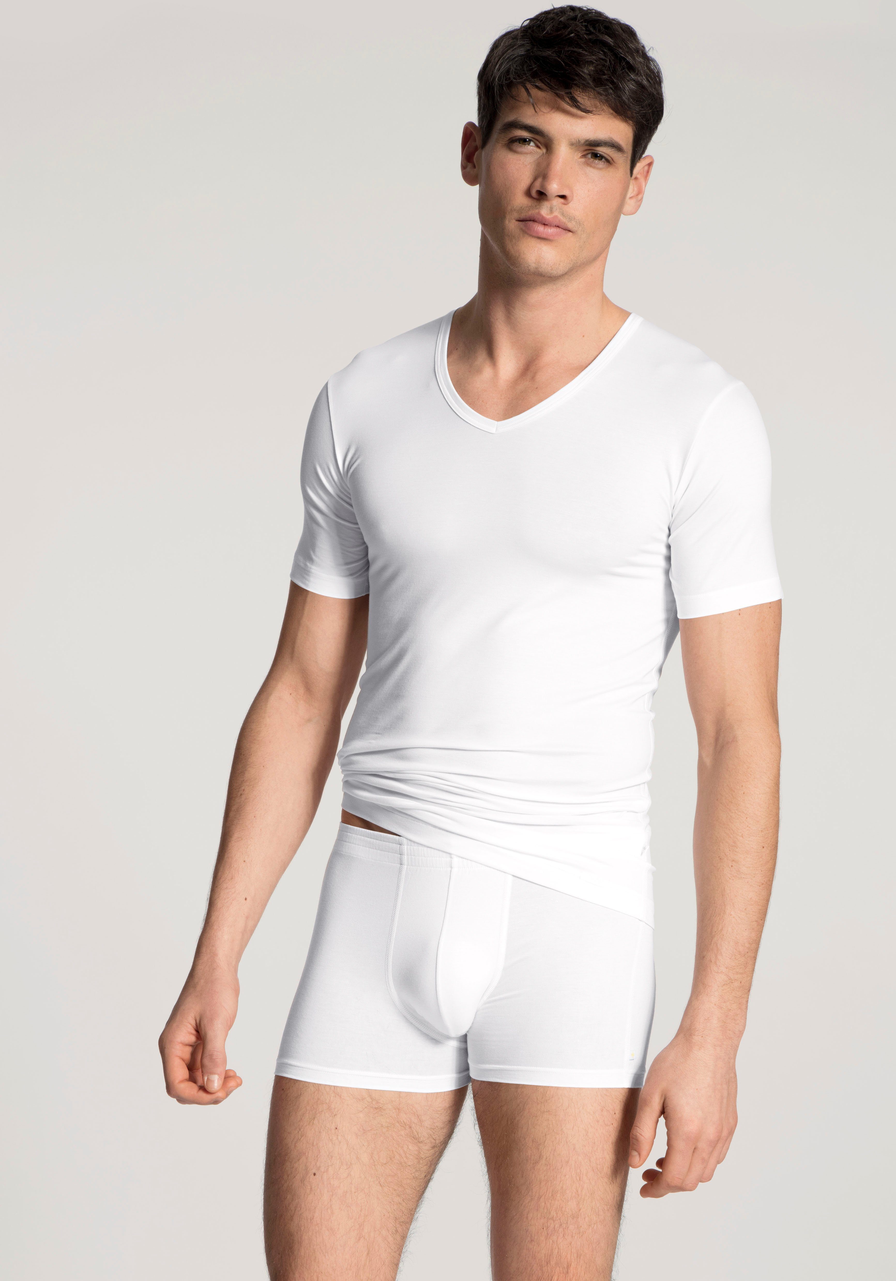 CALIDA Shirt met korte mouwen Focus met platte naadverwerking heren t-shirts maat XXL (58/60) wit