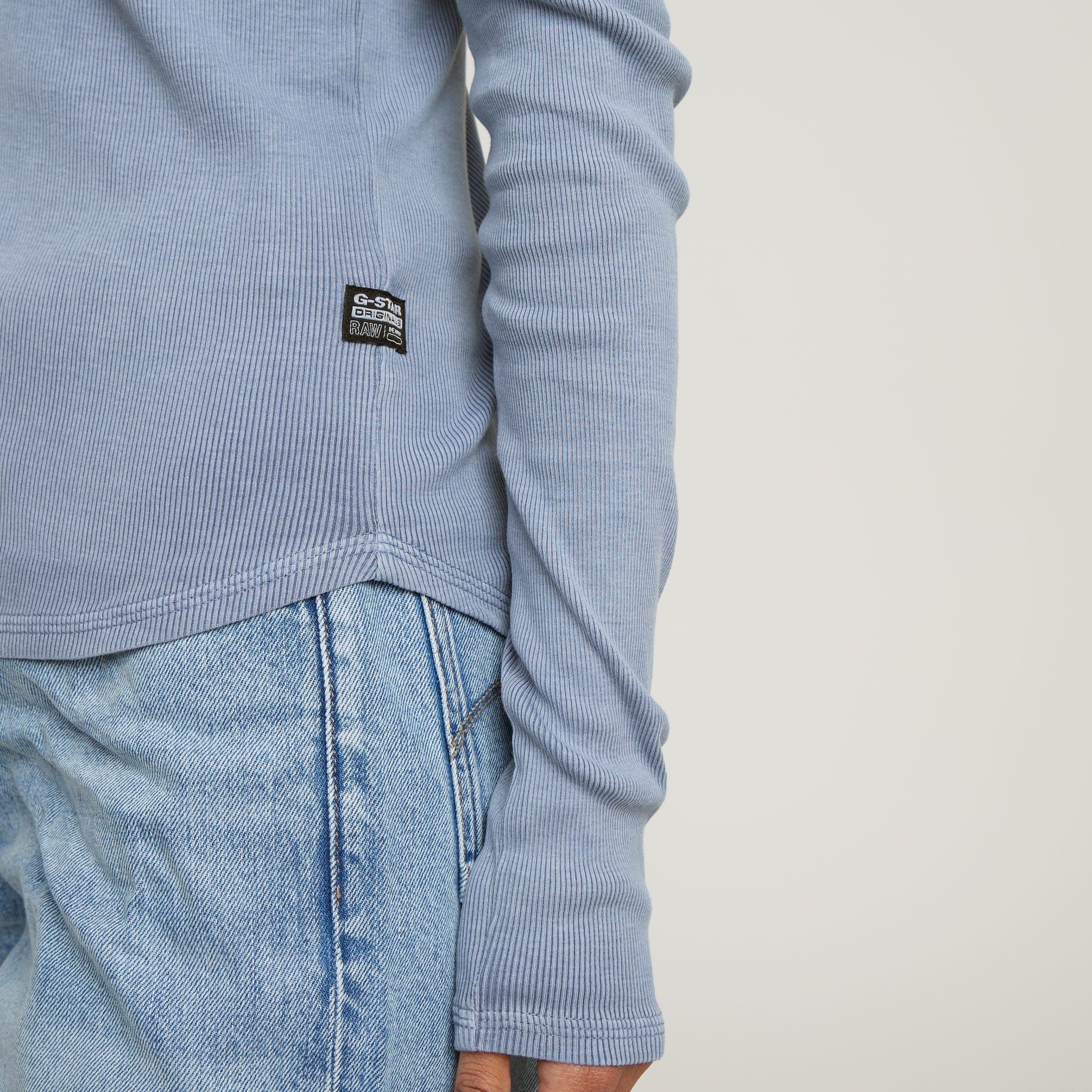 G-Star RAW Shirt met lange mouwen Deep v slim met knoopsluiting