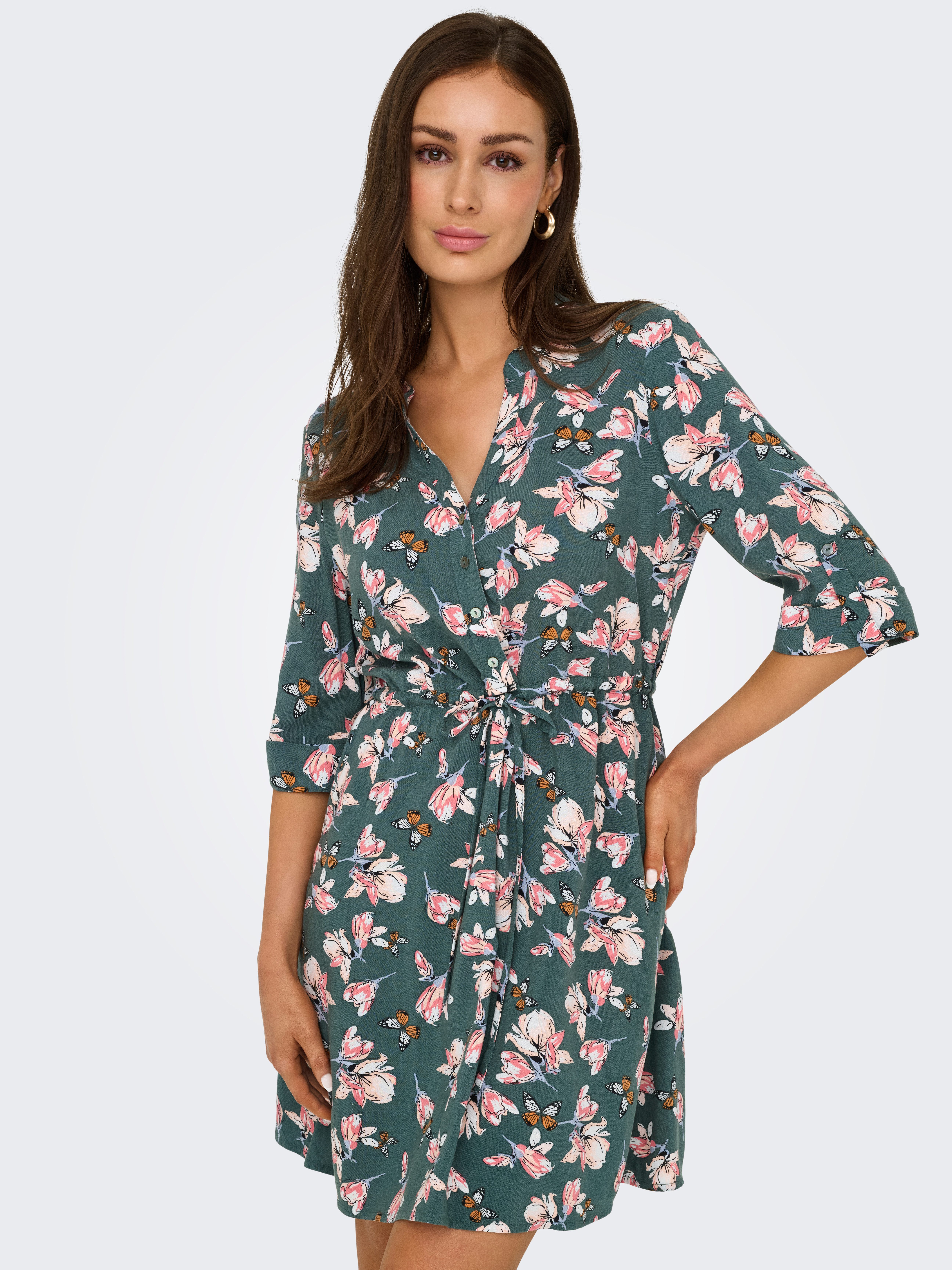 Only Tuniekjurk ONLCORA 3/4 V-NECK TUNIC CS PTM