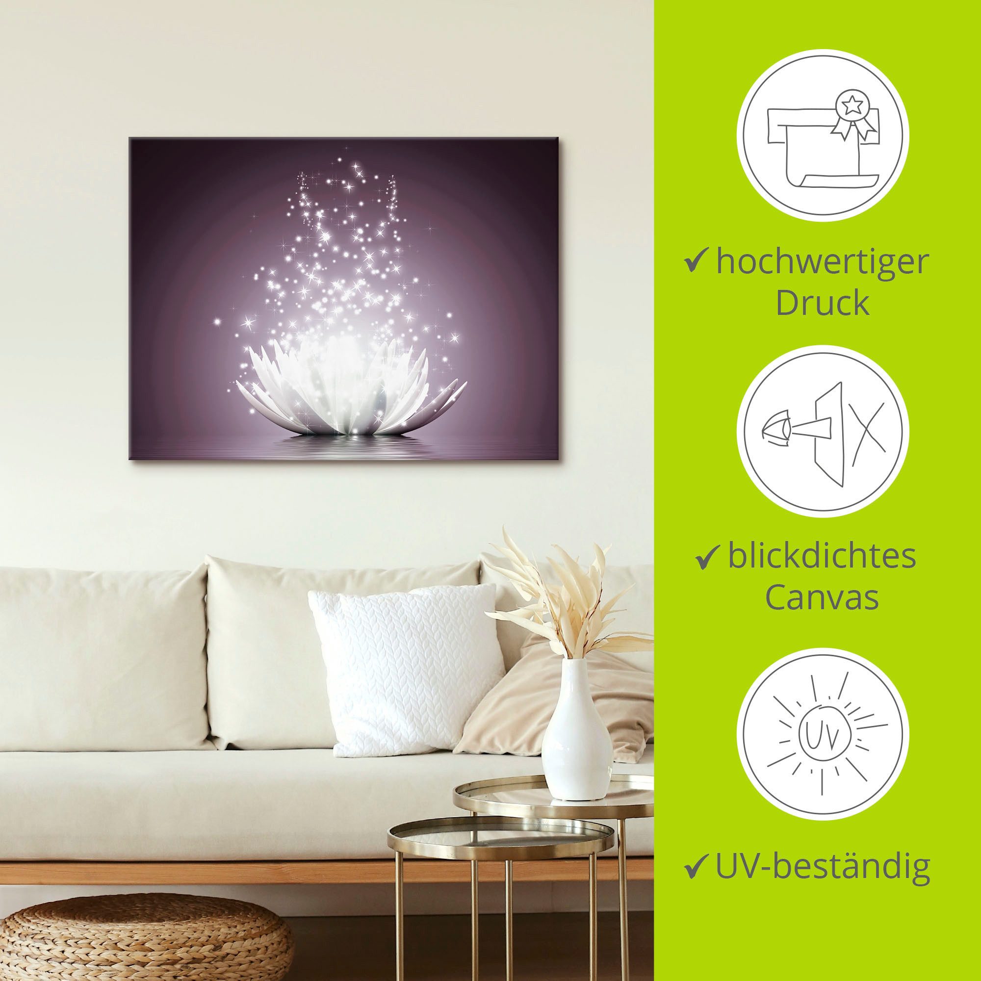 Artland Artprint Magie van de lotusbloem als artprint op linnen, poster, muursticker in verschillende maten