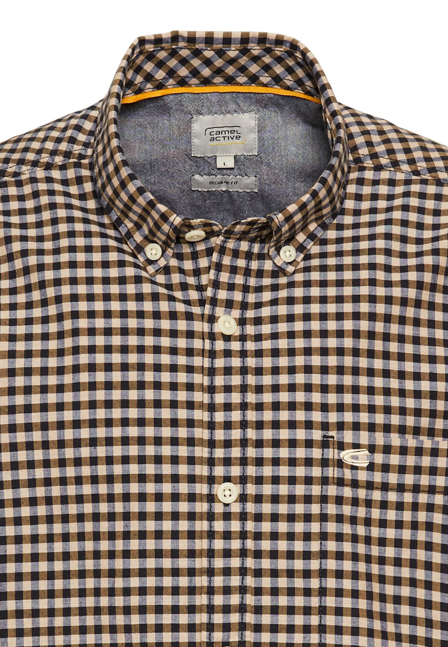 camel active Overhemd met korte mouwen geruit, met button-downkraag