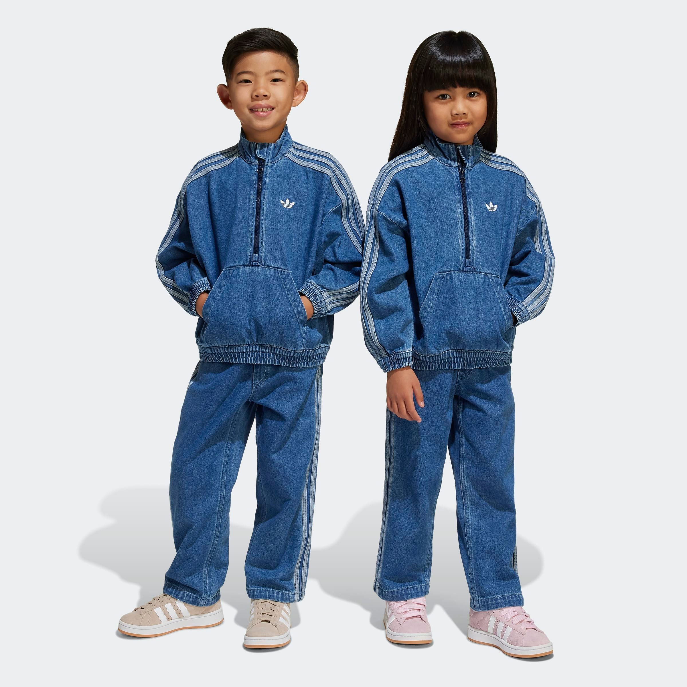 adidas Originals Trainingspak DENIM SET (2-delig) kinderen trainingspakken maat 122 blauw