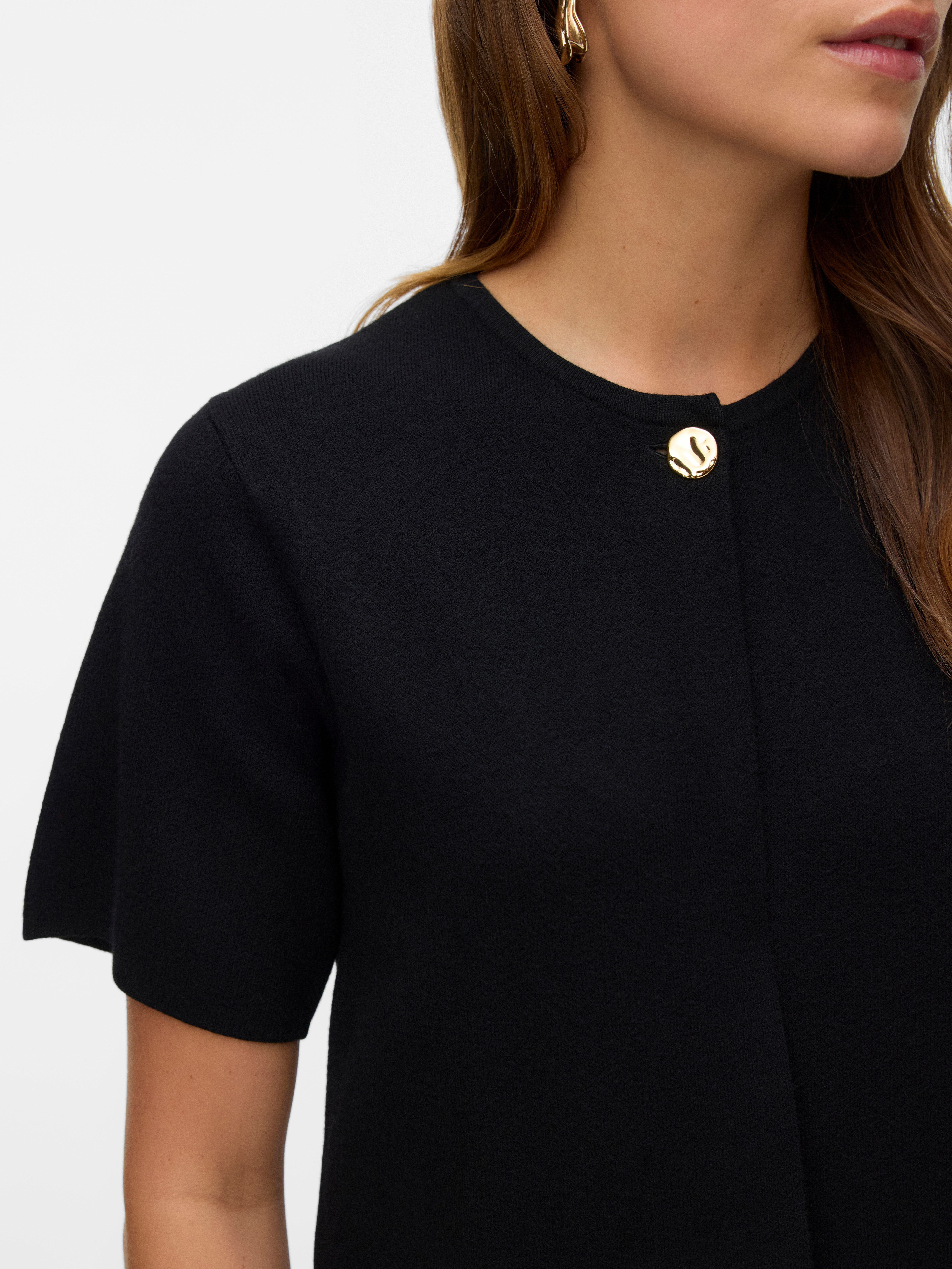 Vero Moda Vest VMGOLD SS O-NECK ONE BUTTON CARDIGAN