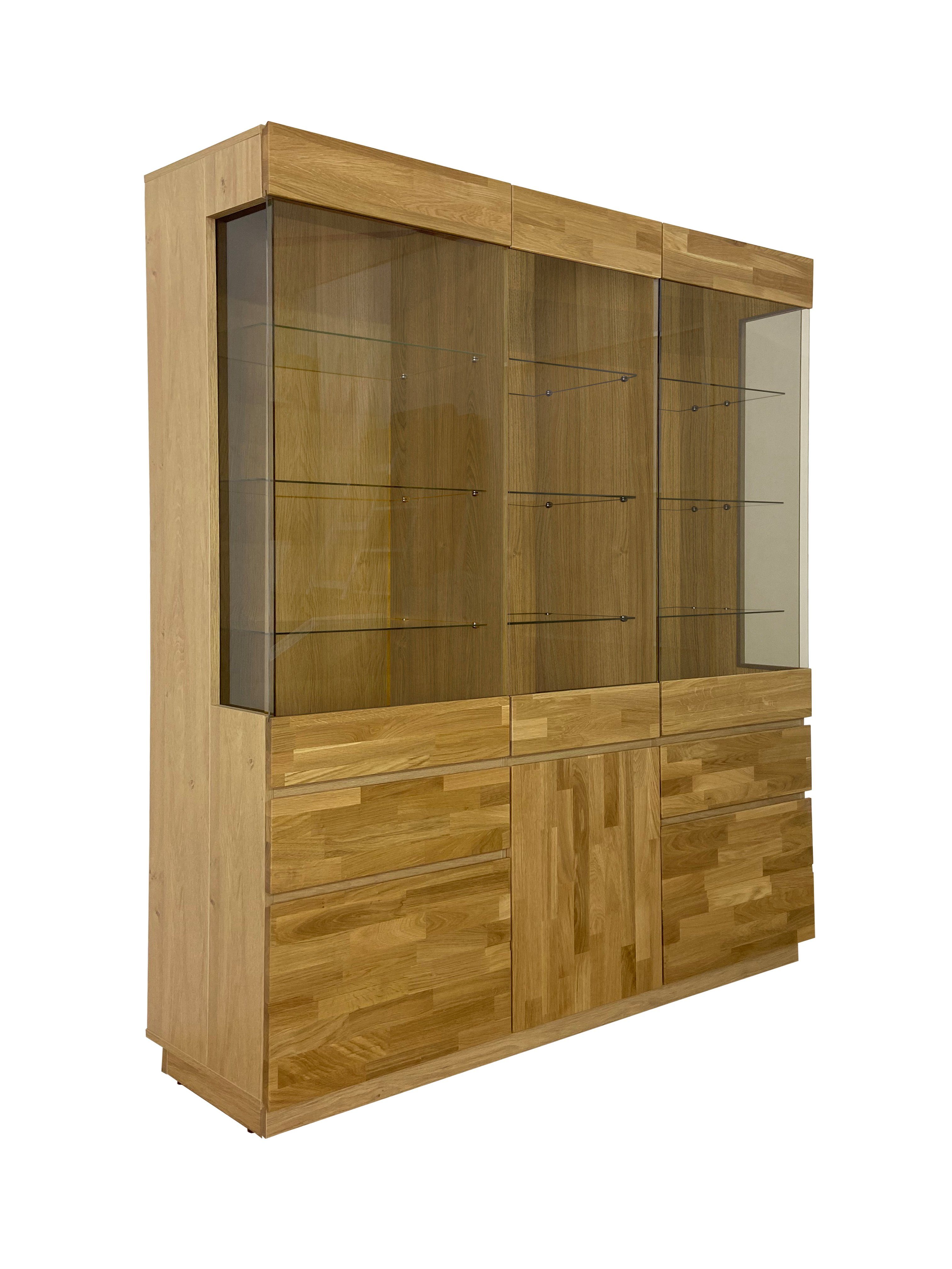 Home affaire Vitrinekast Laima Breedte 140 cm, gedeeltelijk massief, met glasdeuren