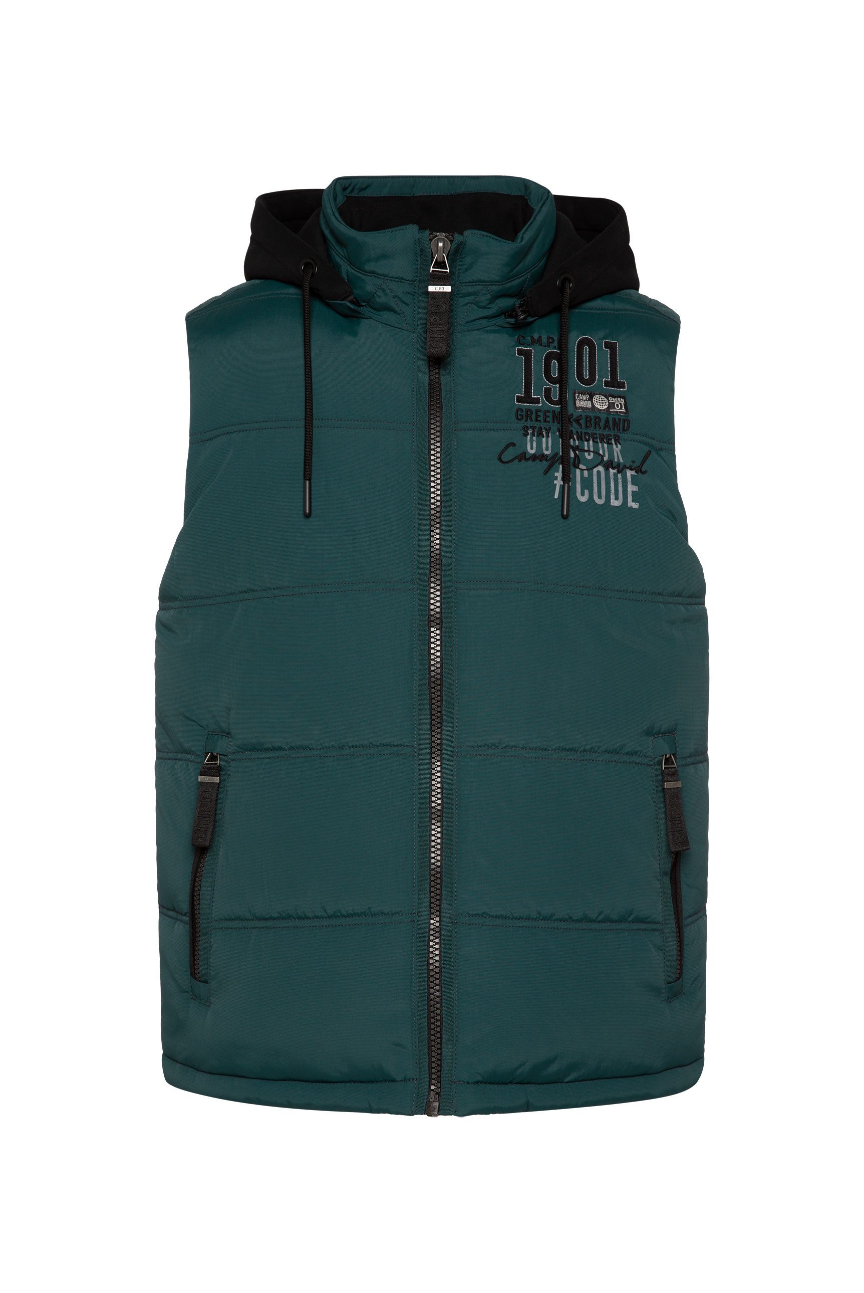CAMP DAVID Bodywarmer met afneembare sweatcapuchon