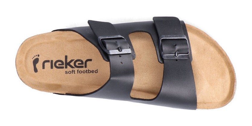 Rieker Slippers , zomerschoen, slippers, pantoffel, met twee klittenbandsluitingen