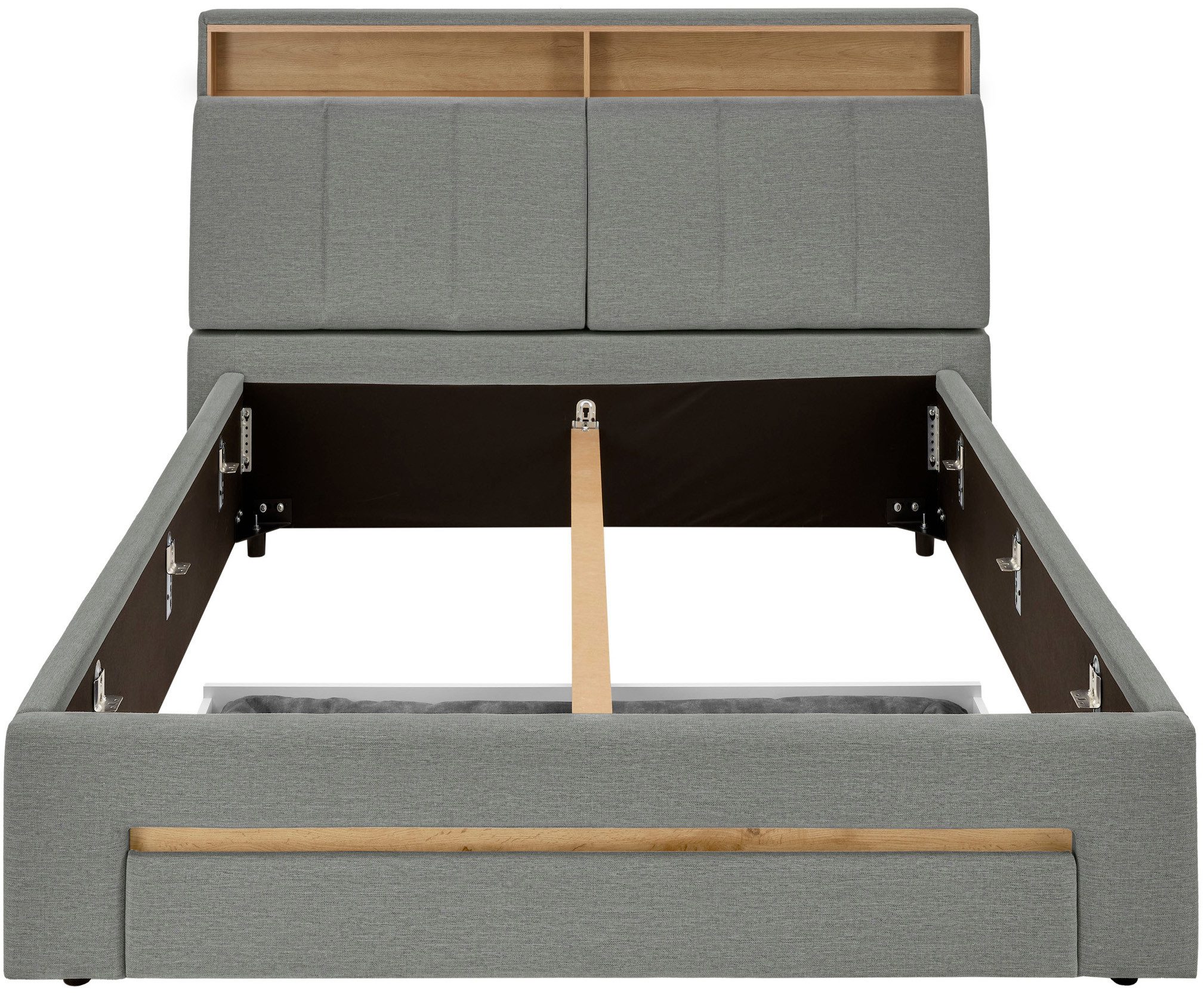 INOSIGN Gestoffeerd bed CiTY/GiRON,, gepolsterd opbergbed, met LED-verlichting Bedkisten met hondenbed of als opbergruimte, opklapbare hoofdeinden