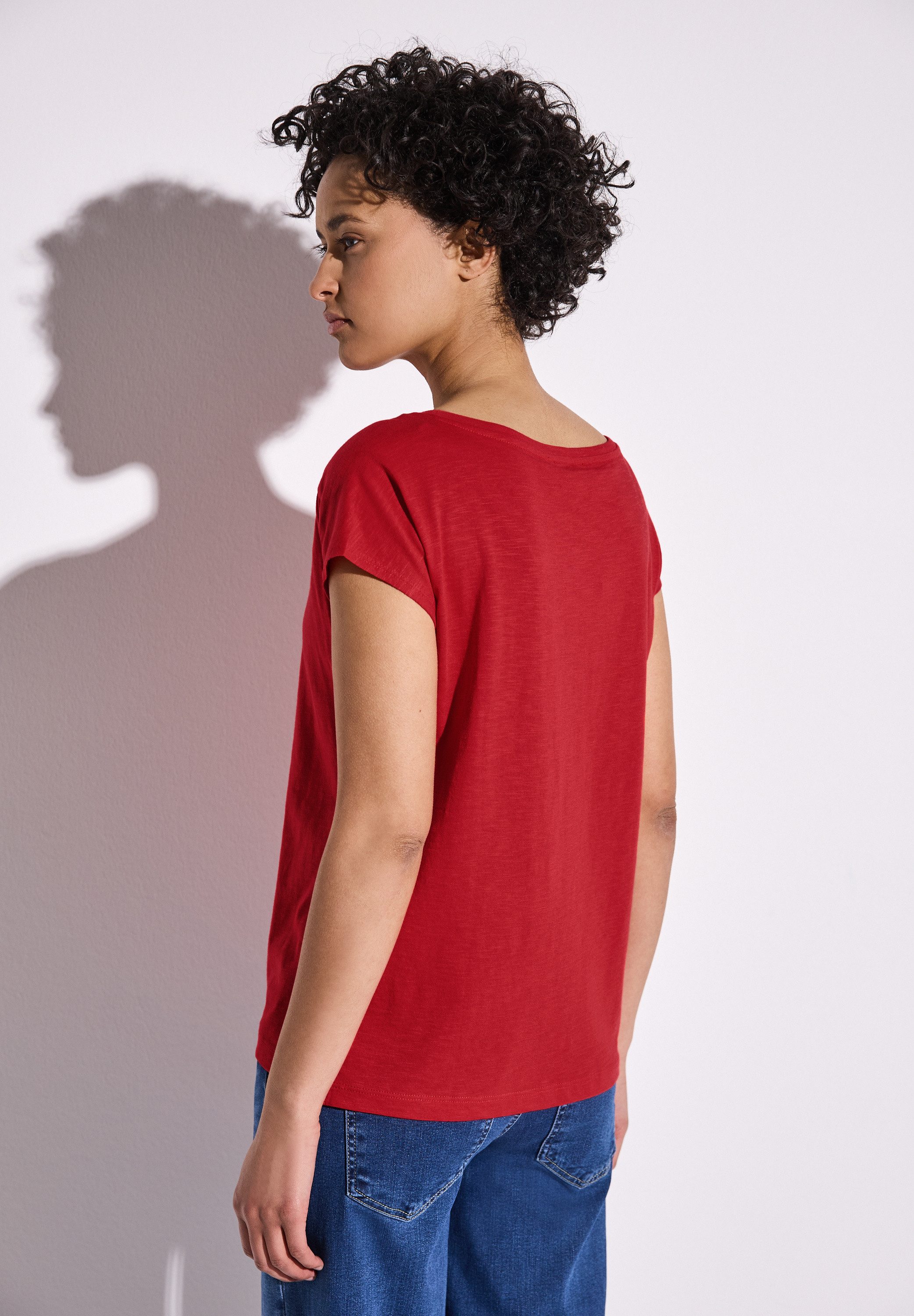 STREET ONE Shirttop met aanrimpeling op de schouder